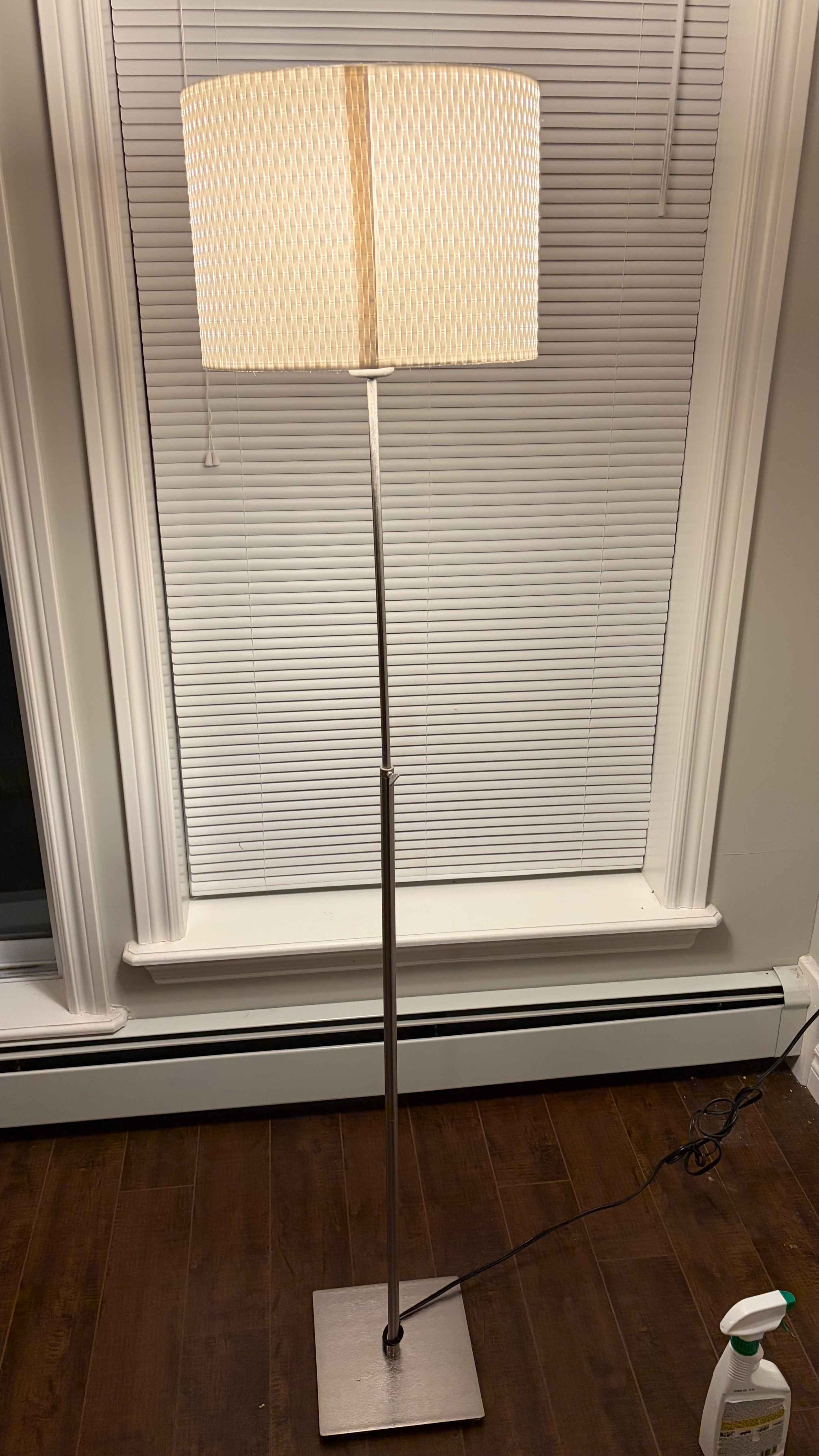IKEA ALANG Floor Lamps Pair White Shades Silver Base - PAIR - photo 3