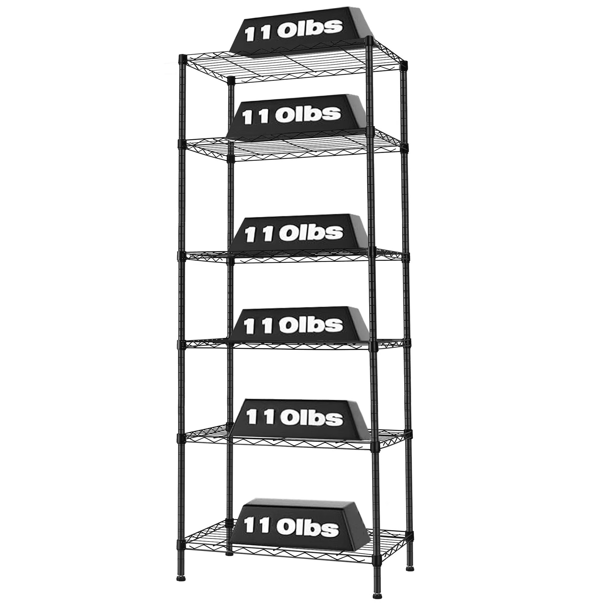 6-Tier Heavy-Duty Wire Shelving Unit - Like New - photo 2
