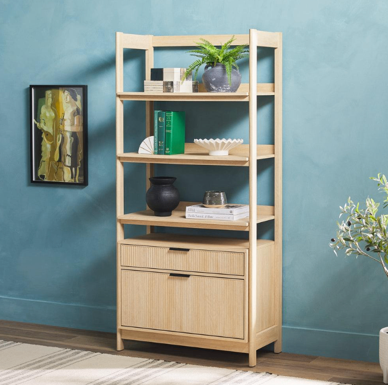 WIDE WOOD KITCHEN CABINET