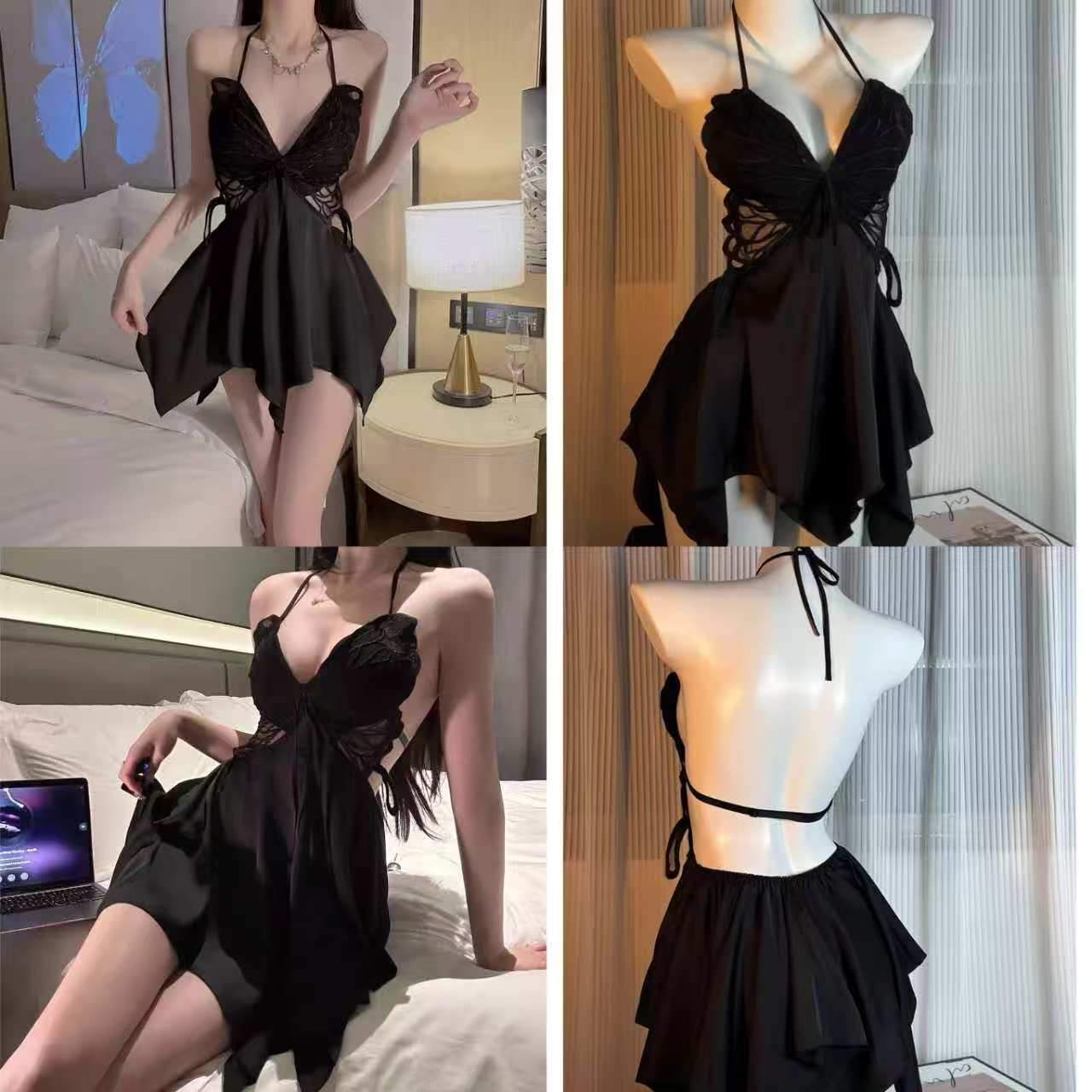 Black Butterfly Cut-out Dress
