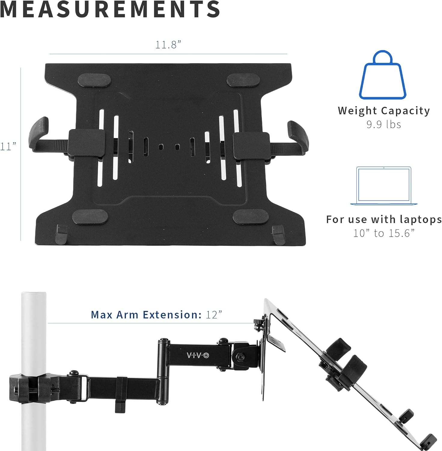New VIVO Full Motion Pole Mount Laptop Holder Arm - photo 2