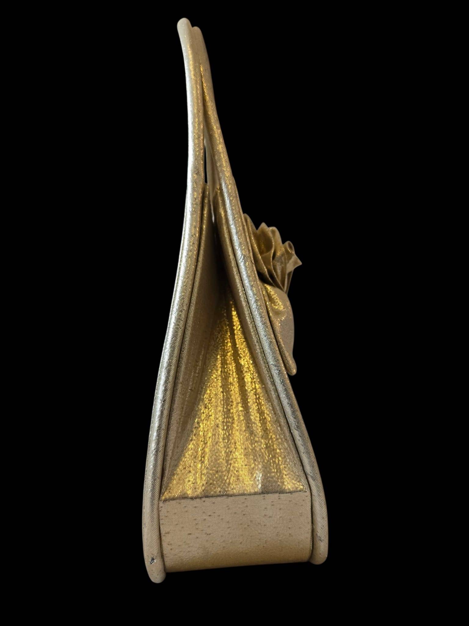 ✨ Elegant Gold Evening Purse with Rosette Detail ✨ - photo 3