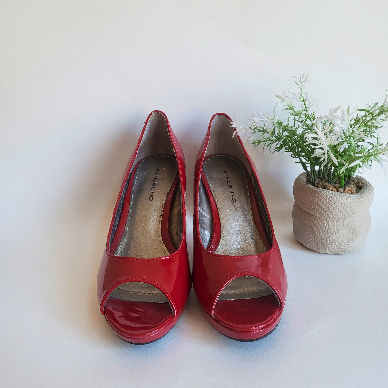 Price DROP - Bandolino Size 7.5 Red Velvet Heels - South Ajax