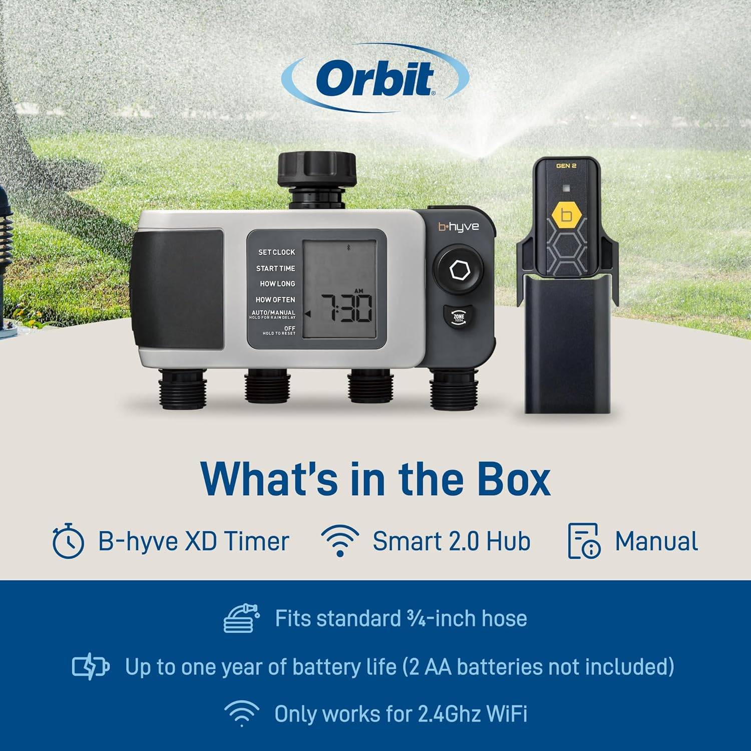 Orbit 24639 B-hyve XD 4-Port Smart Watering Timer with Wi-Fi Hub - photo 2