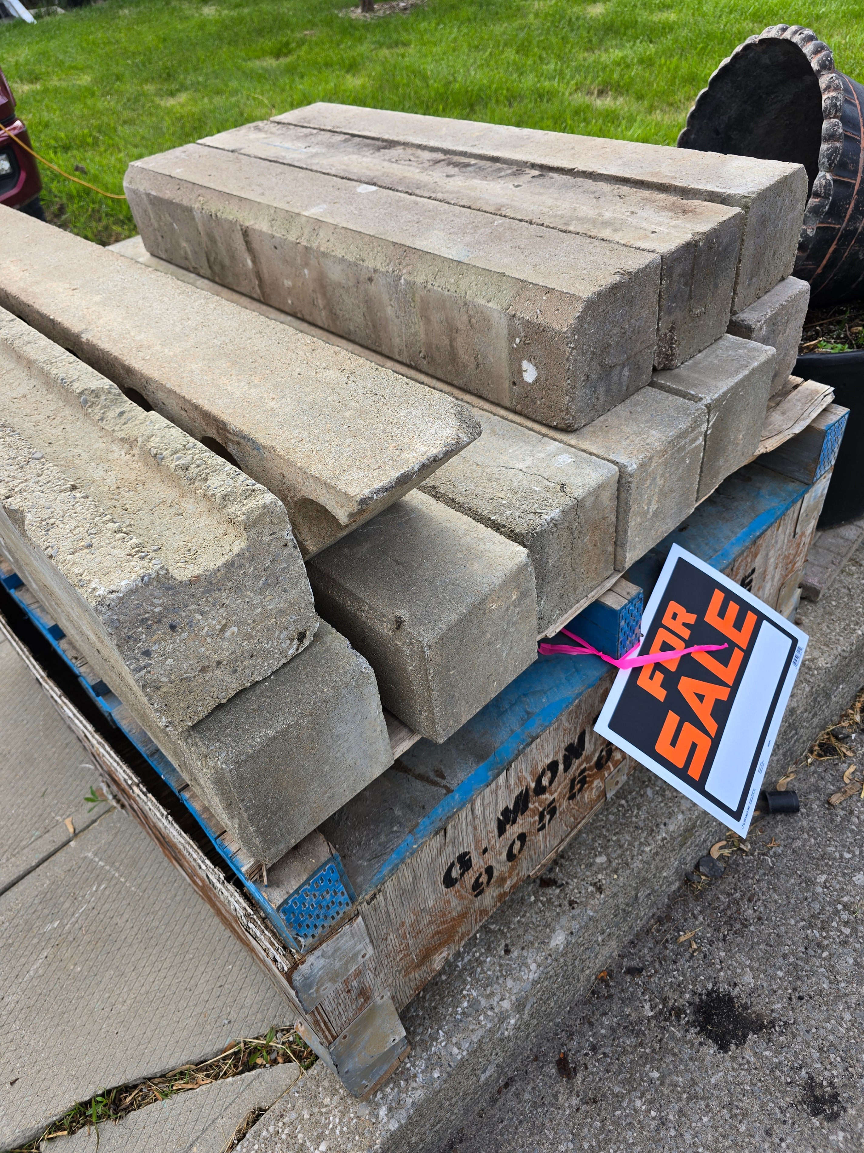 Cement parking curb stones (aka parking blocks)