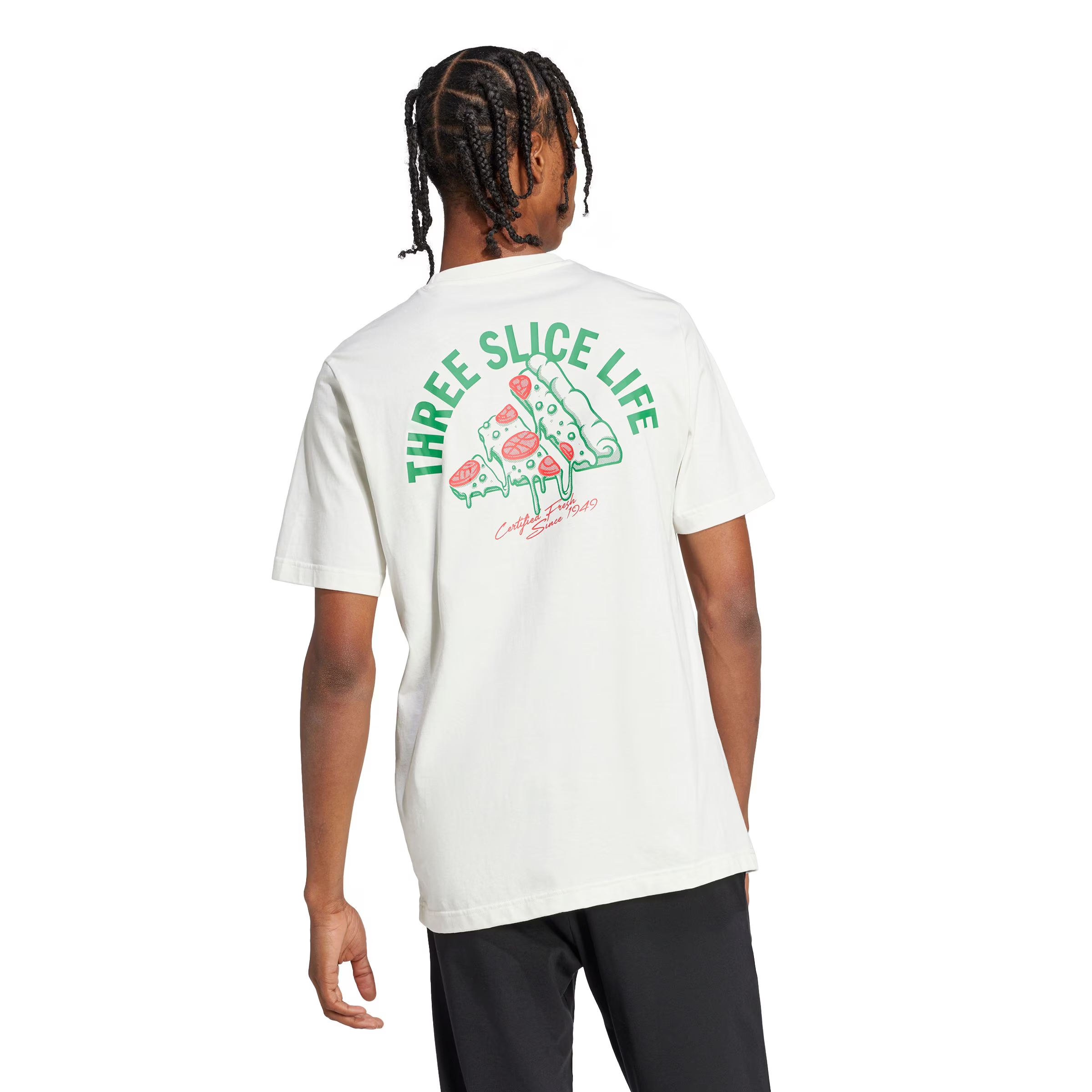 NEW adidas Men's Off White Pizza Cotton T-Shirt Size L - photo 2