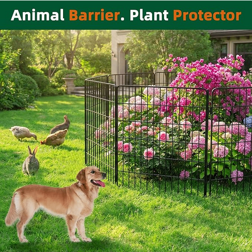 Metal Outdoor Dog Fence – 10 Panels, 32” x 23.6 ft (New)