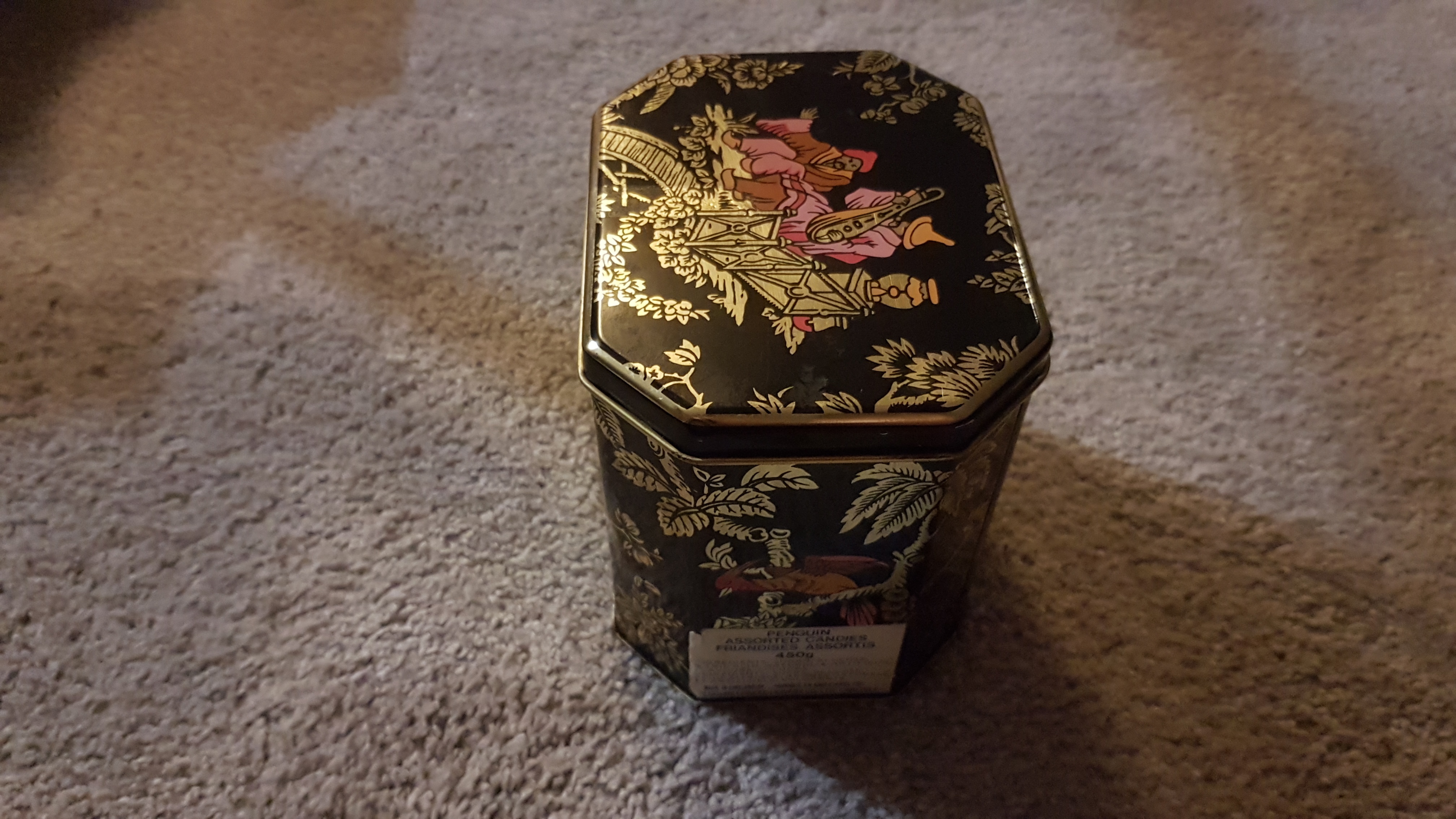 Vintage Baret Ware Floral Candy Tin, 1950s Chinoiserie, 5.5x4x5" - photo 3