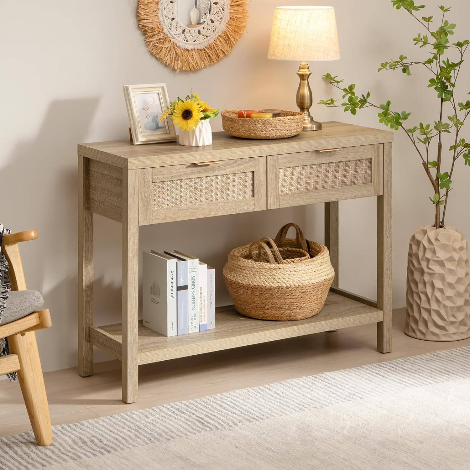 39" Wood Console Table with Drawers and Shelf - New in box - photo 5