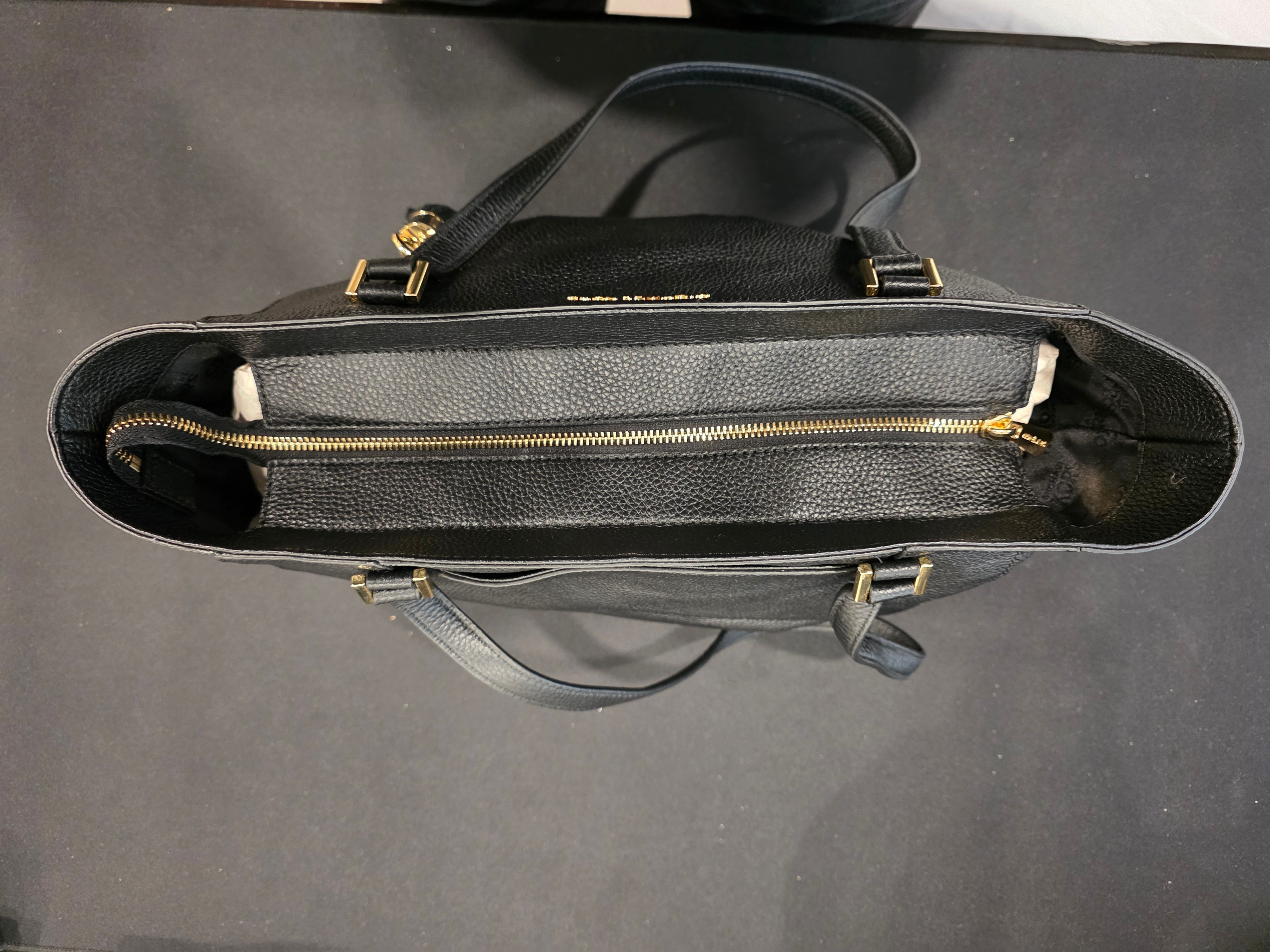 Michael Kors Hamilton Large Black Pebbled Leather Tassel Tote - photo 5