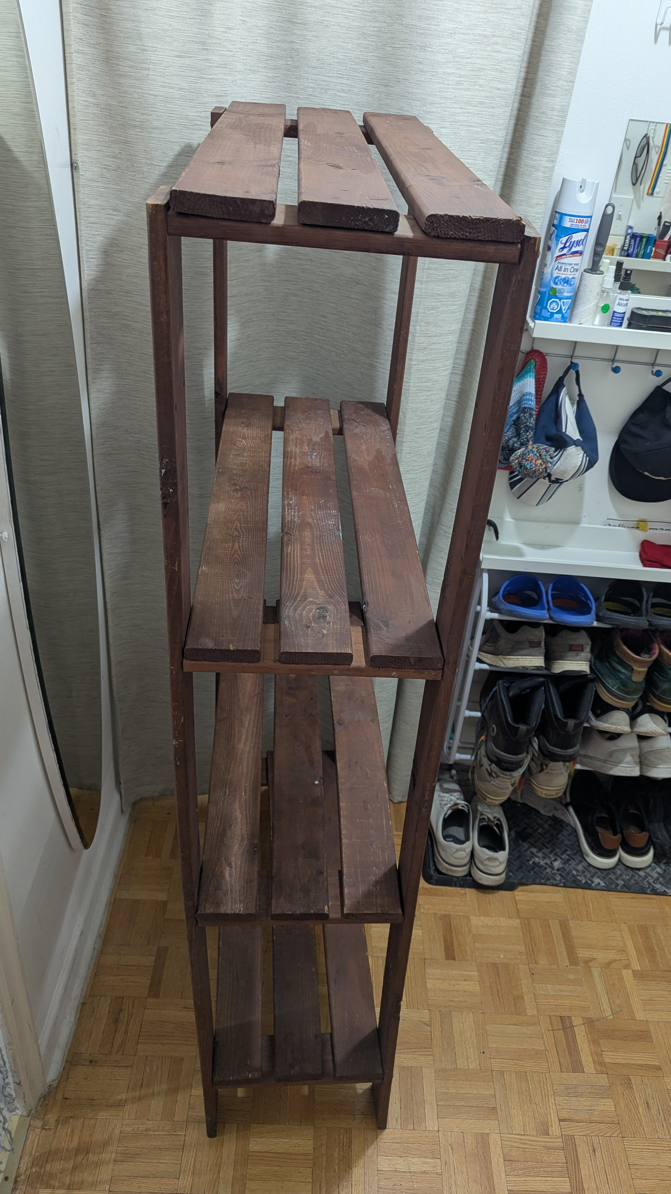 IKEA 4-Tier Storage Rack Solid Wood Pine Shelving Unit Organizer - photo 3
