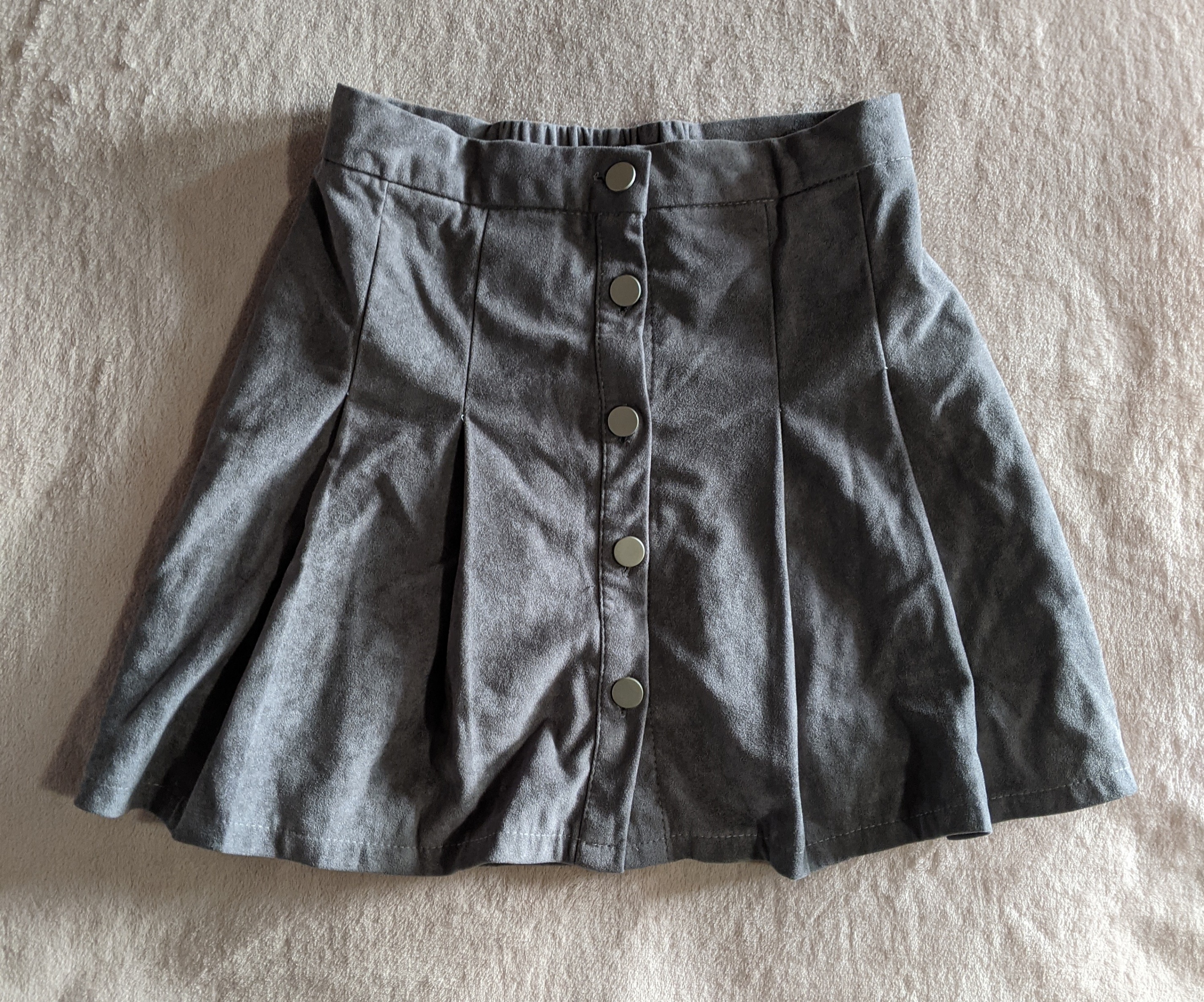 High-Waisted Pleated Button-Up Skirt