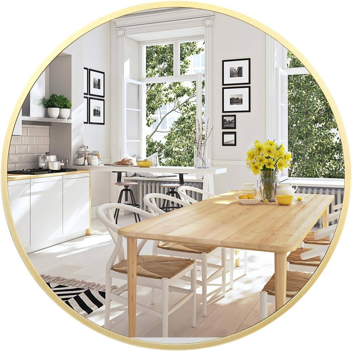 20 Inch Gold Round Bathroom Mirror