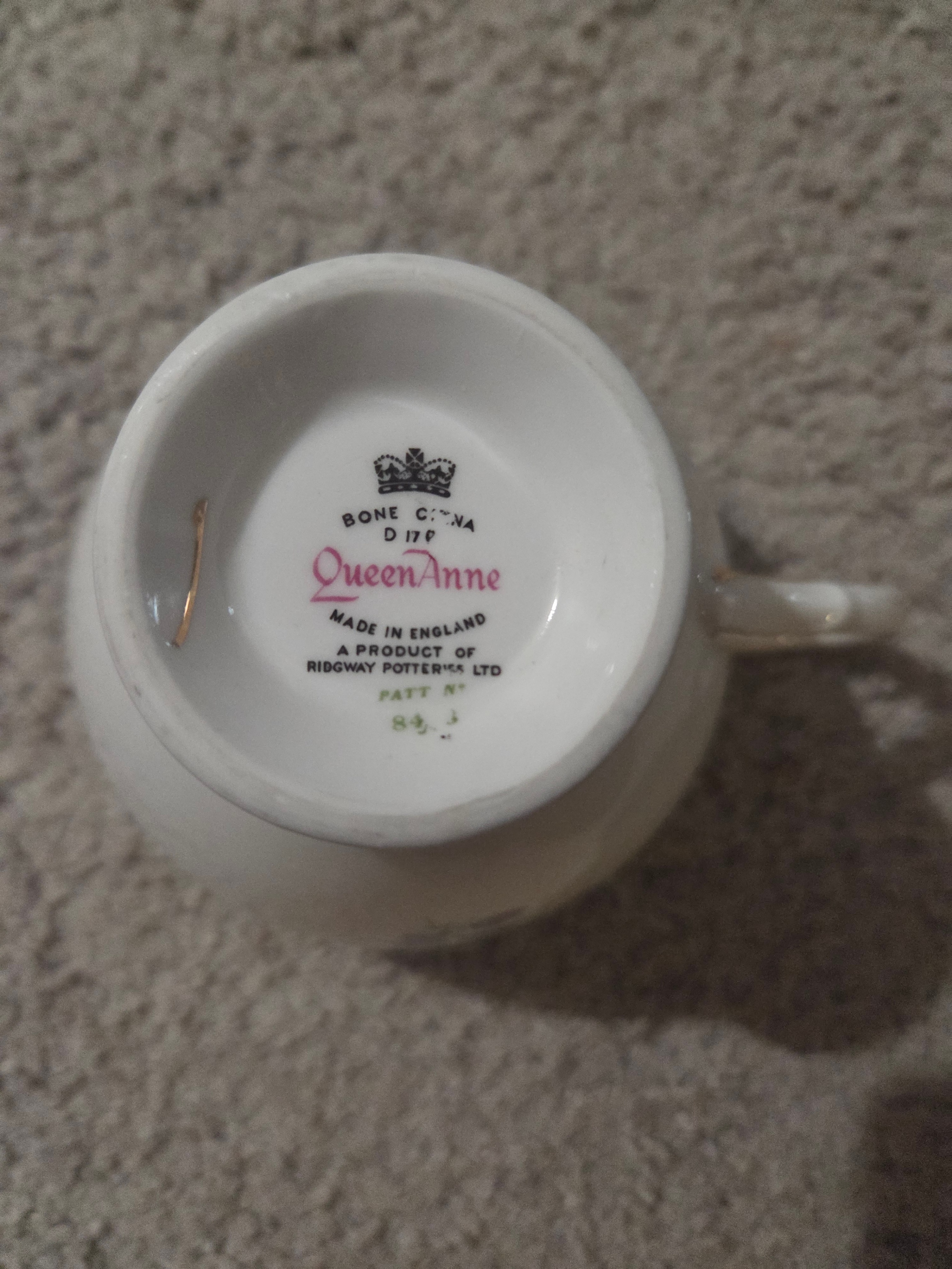 Vintage Queen Anne Bone China Mug, England Purple Floral - photo 2