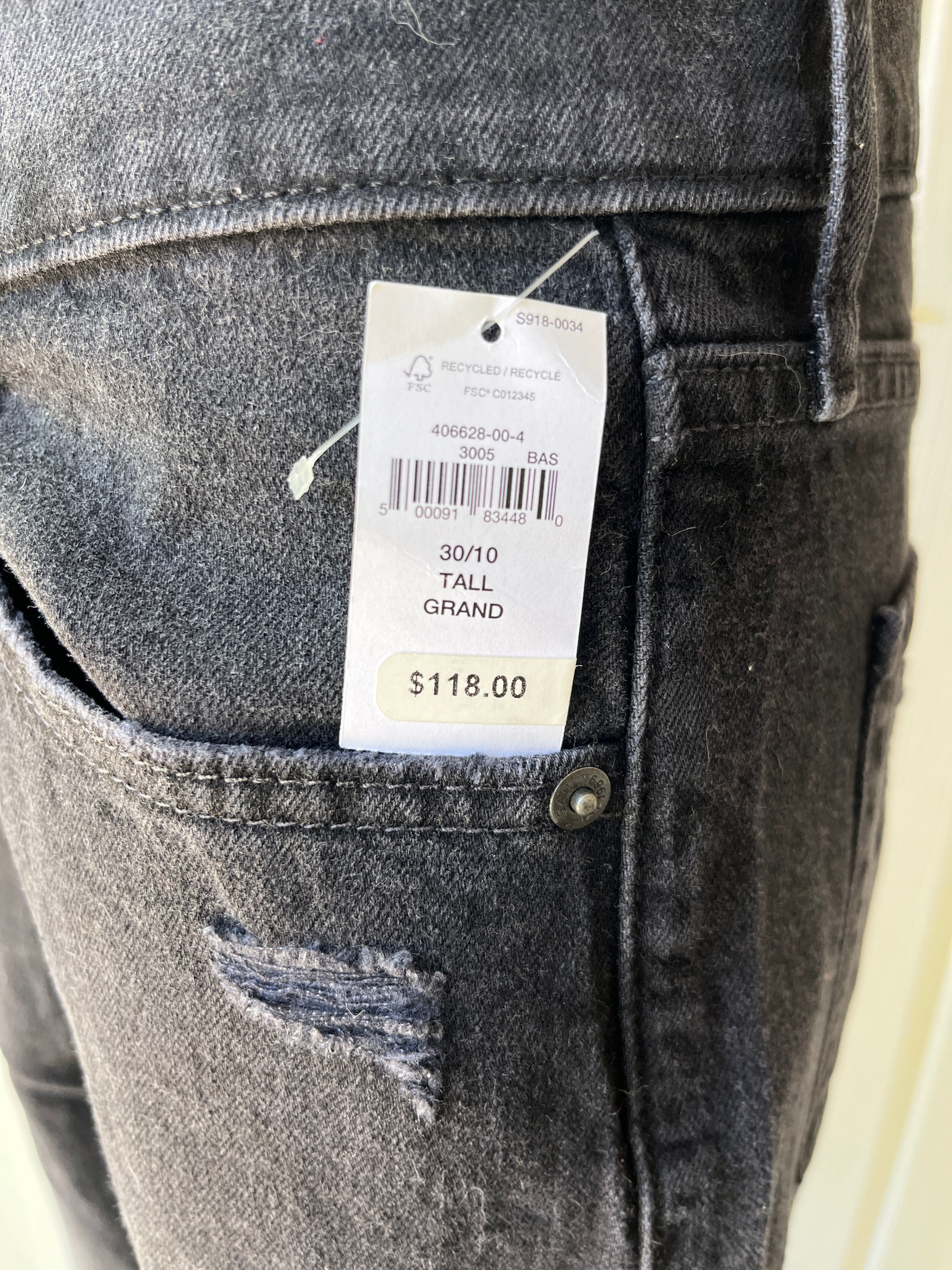 GAP Cheeky Straight High Rise Jeans - Black - Size 30/10 Tall - photo 4