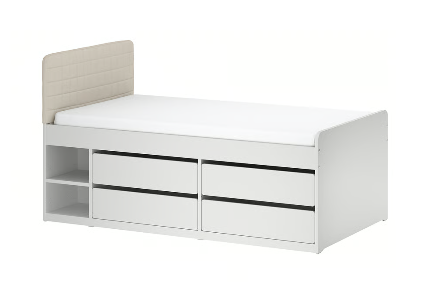IKEA SLAKT - Twin Bed frame with mattress, storage and headboard