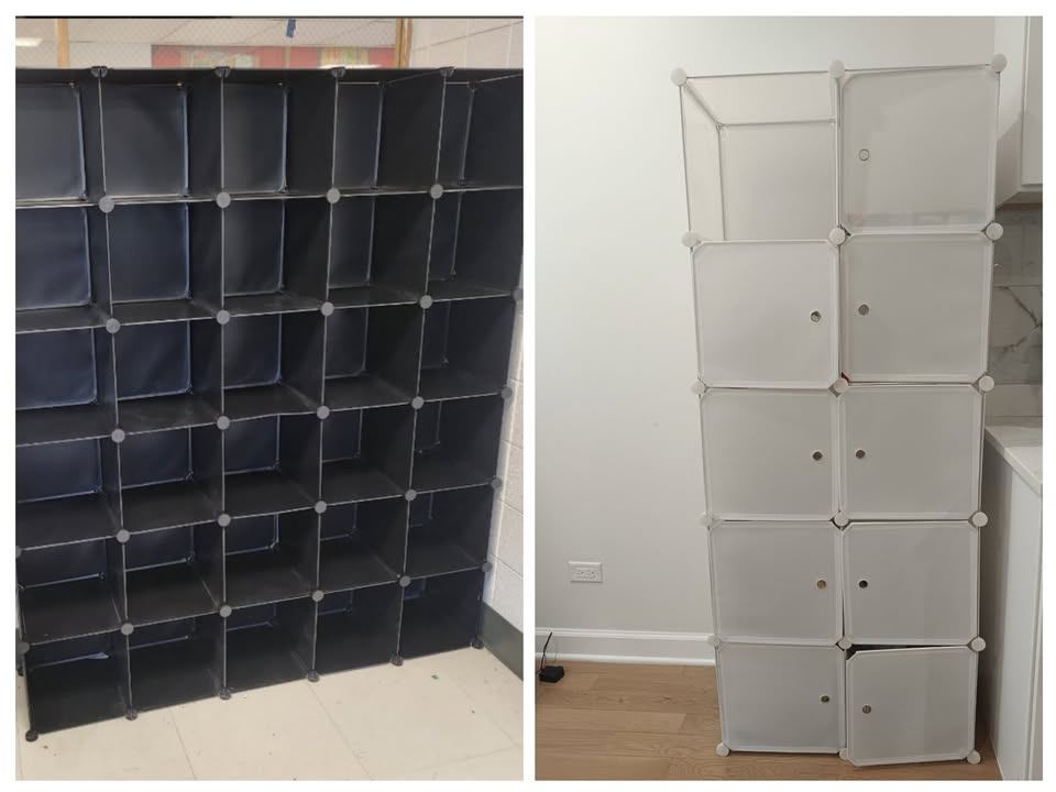 Modular Cube Storage Organizers - Black and White Set