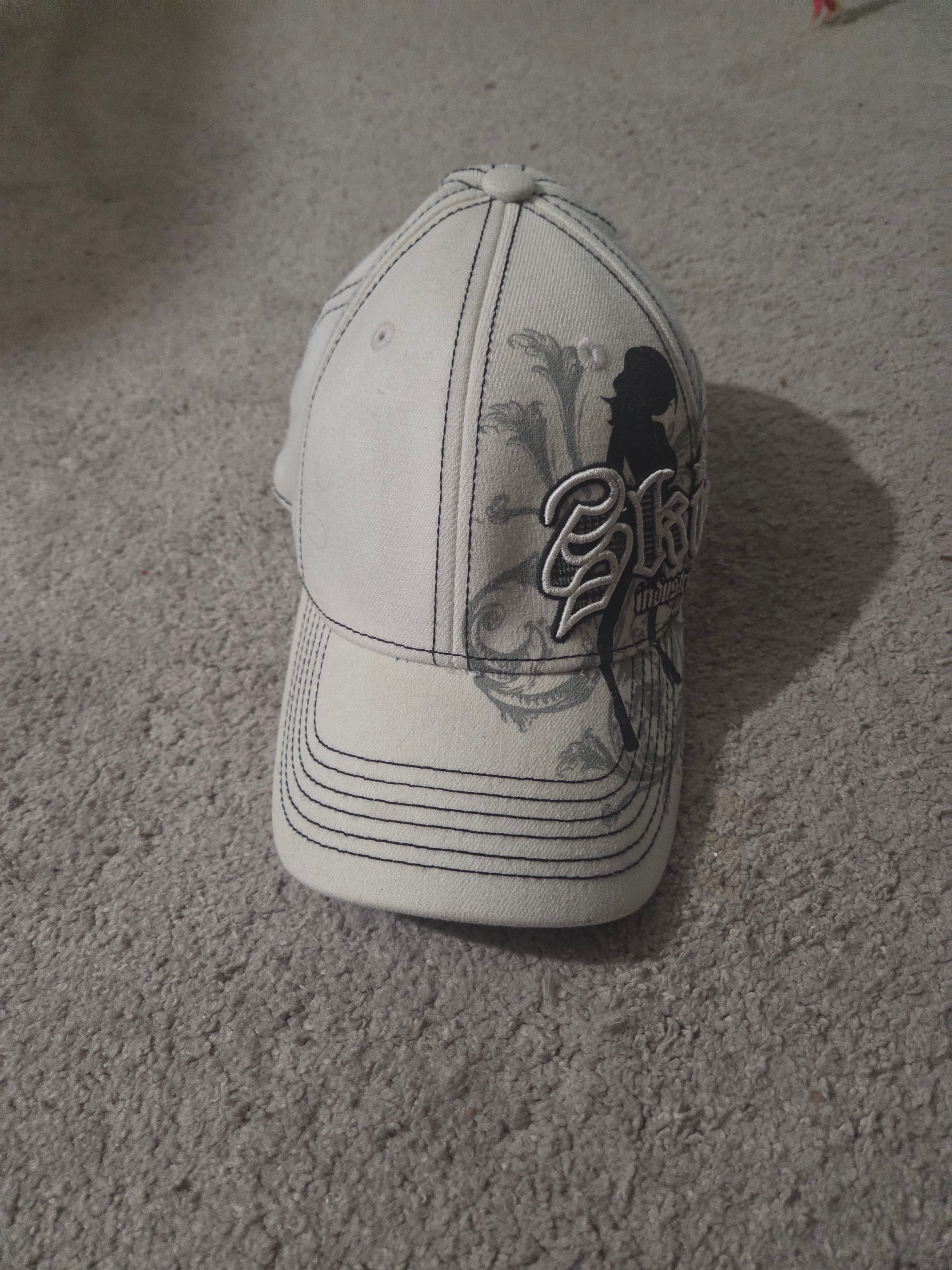Vintage Skin Industries "Badass” Flexfit Cap, Blk 3D Embroidery