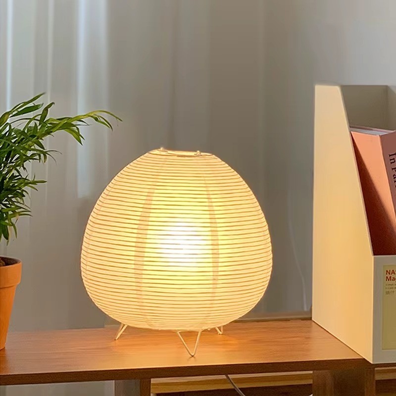 Japanese Rice Paper Lantern Table Lamp | Cozy Aesthetic Decor - photo 2