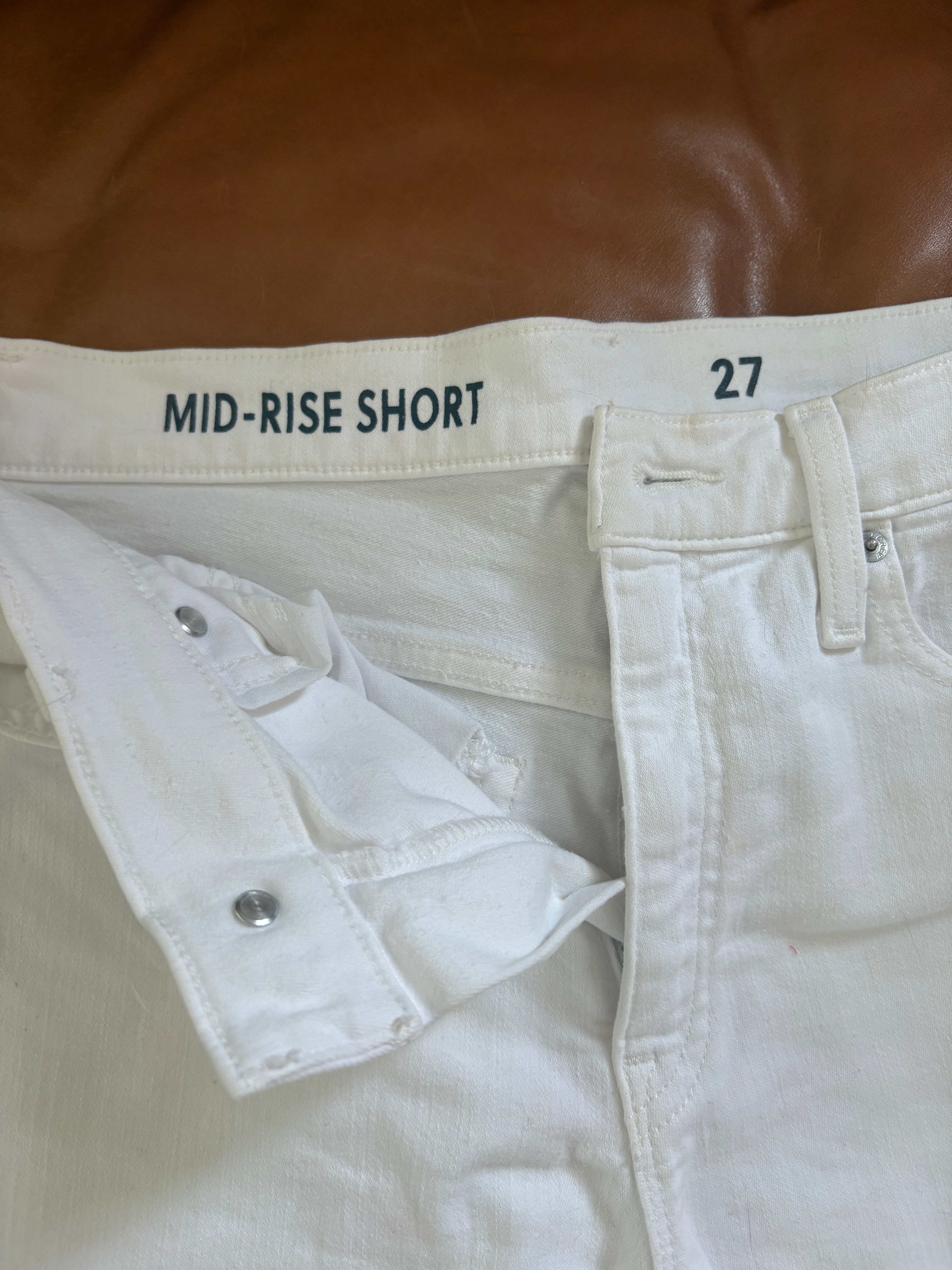 J.Crew White Denim Mid-Rise Shorts - Size 27 - photo 2