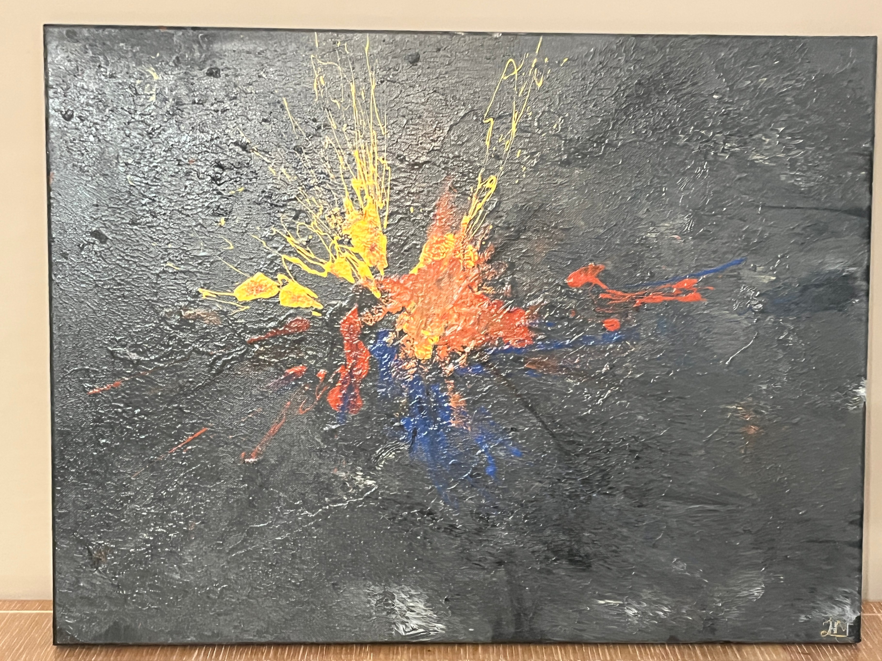 wall art: modern painted canvas $10