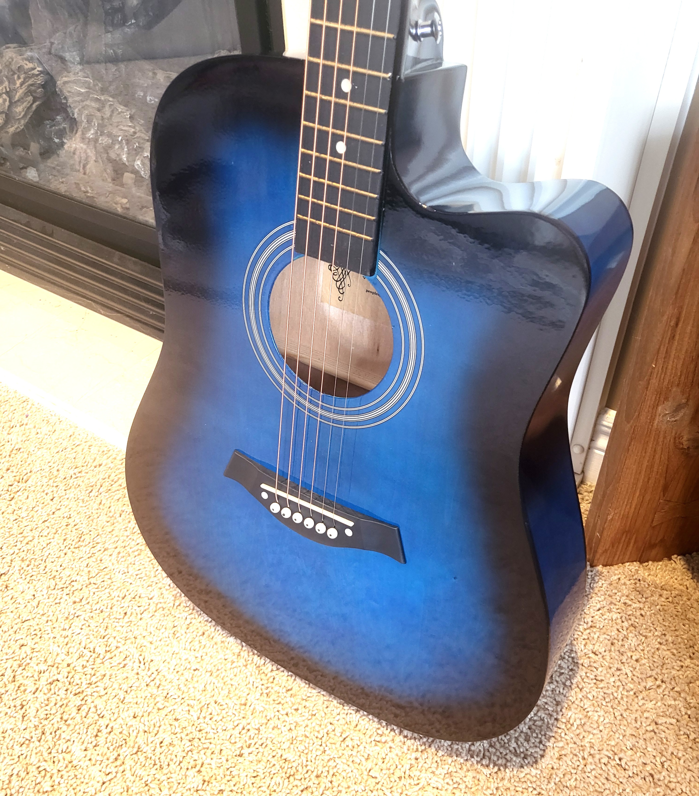 Brand New Acoustic guitar for beginners full size adults Blue - photo 2