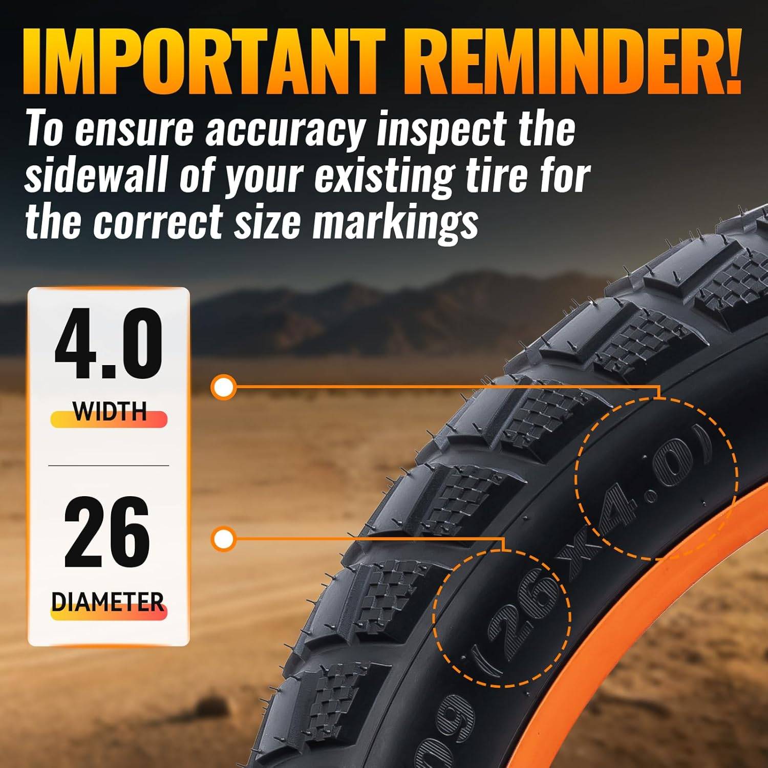 Heavy Duty Fat E-Bike Tire,High-Performance 26" - photo 2