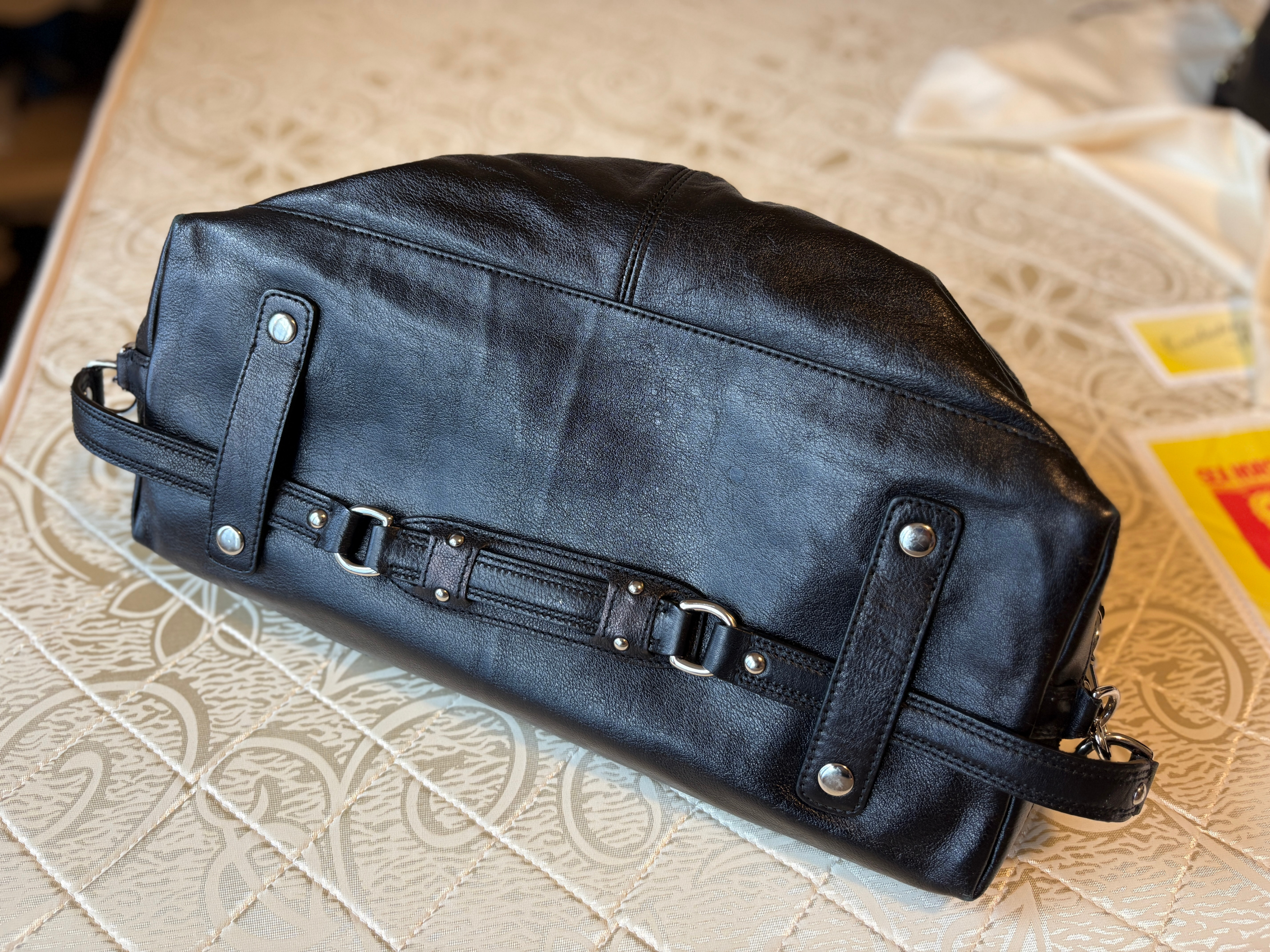 Coach Pinnacle Black Leather Eva Satchel/Handbag - photo 5