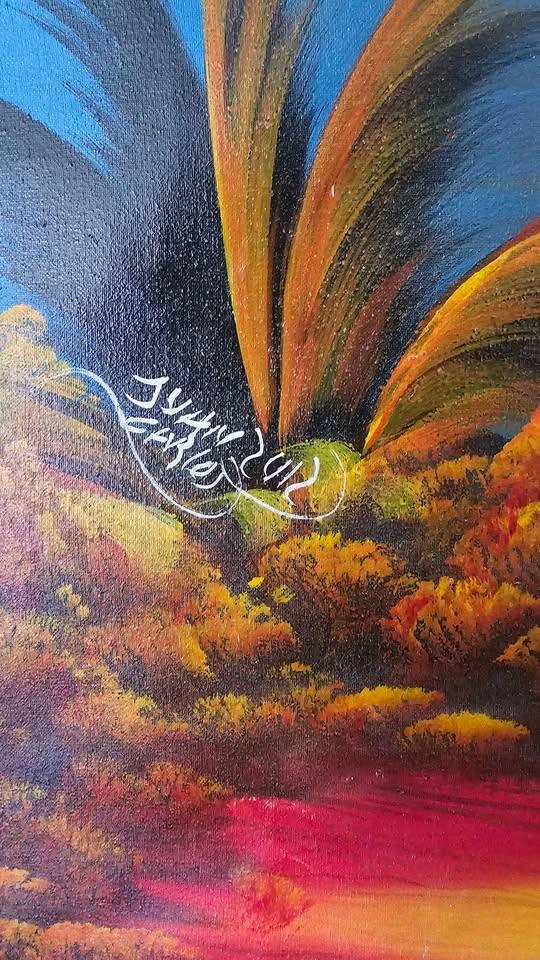 Tropical Sunset Palm Tree Painting - photo 2
