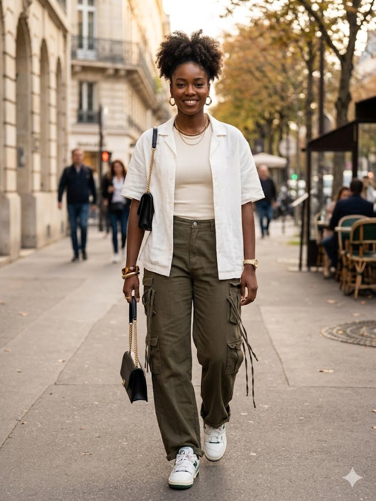Fashion Nova Army Green Wide-Leg Cargo Pants (Size L) - photo 3