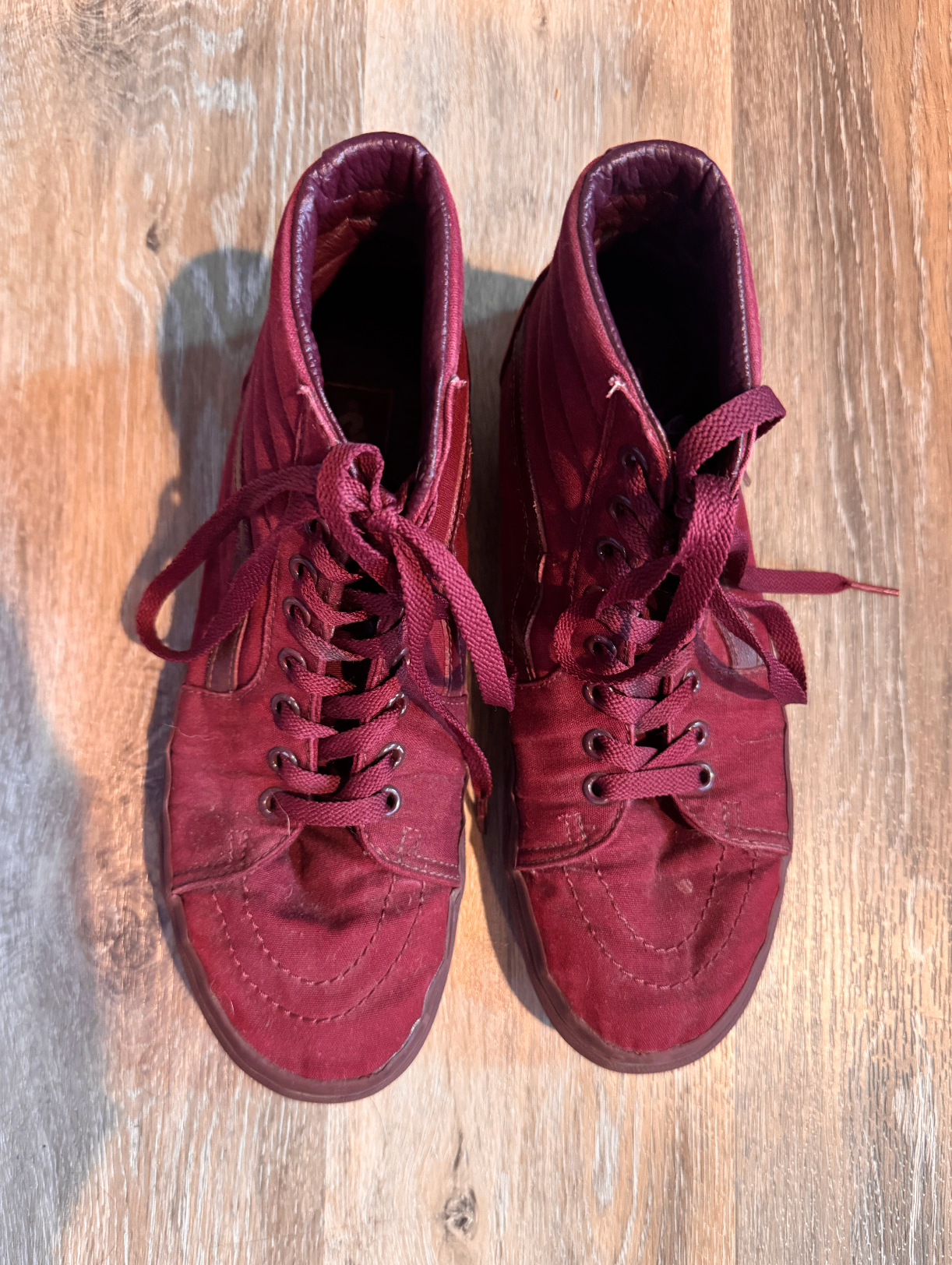 Women's High Top Vans (Maroon / Size 9.5) - photo 2