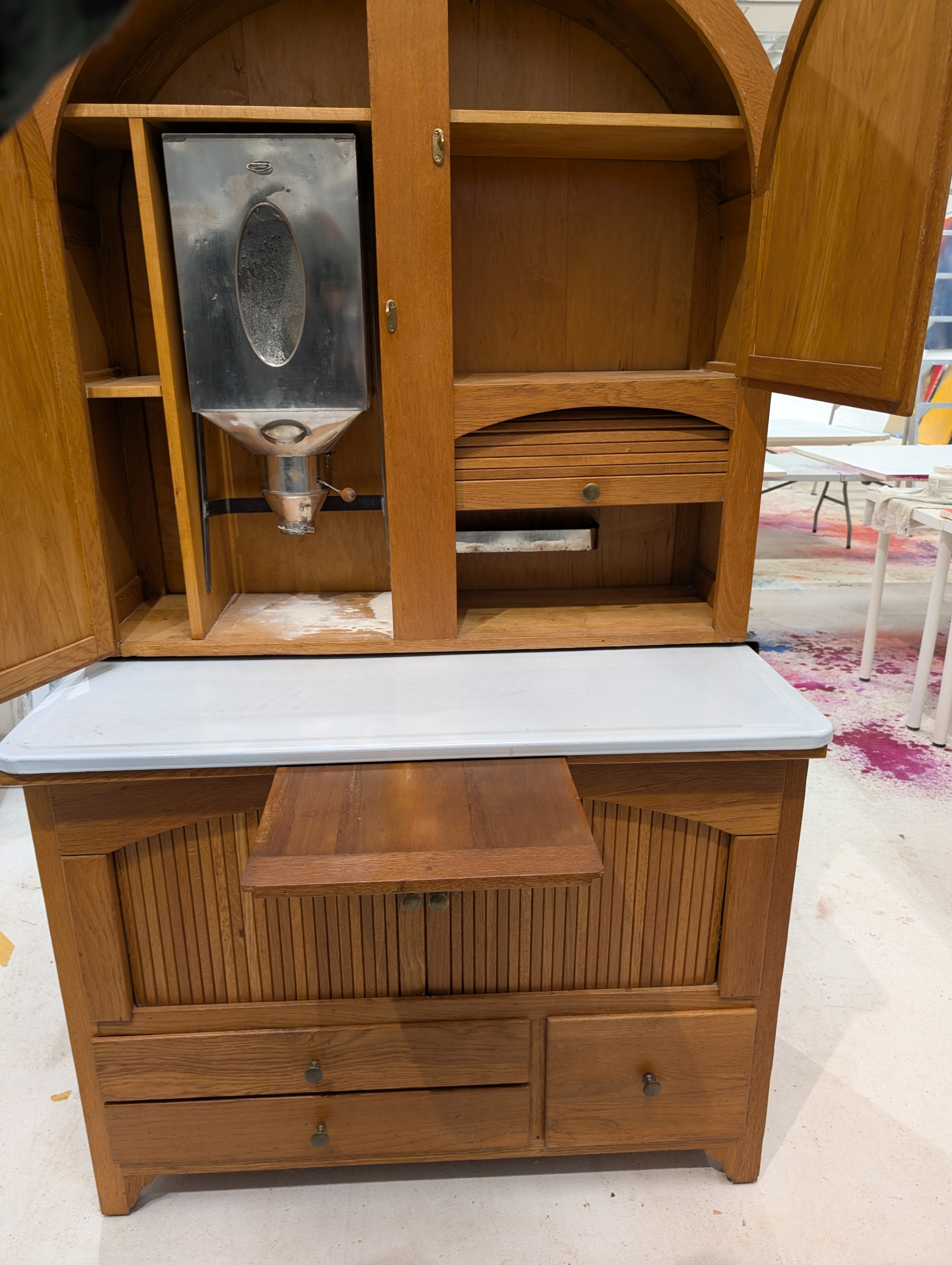 Antique Hoosier-Style Kitchen Cabinet | Solid Wood, Flour Sifter - photo 3