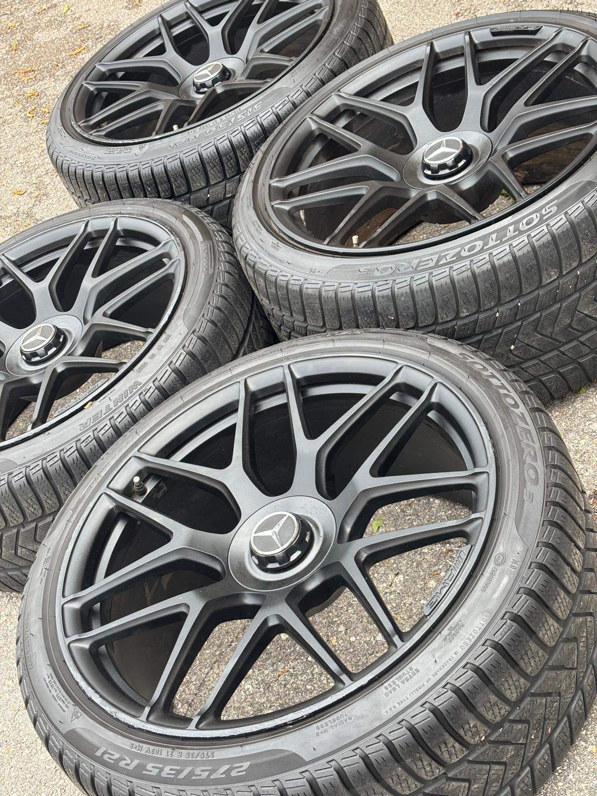 OEM 21"Mercedes AMG GT forged rims (5x112)+Pirelli Snows+TPMS - photo 2