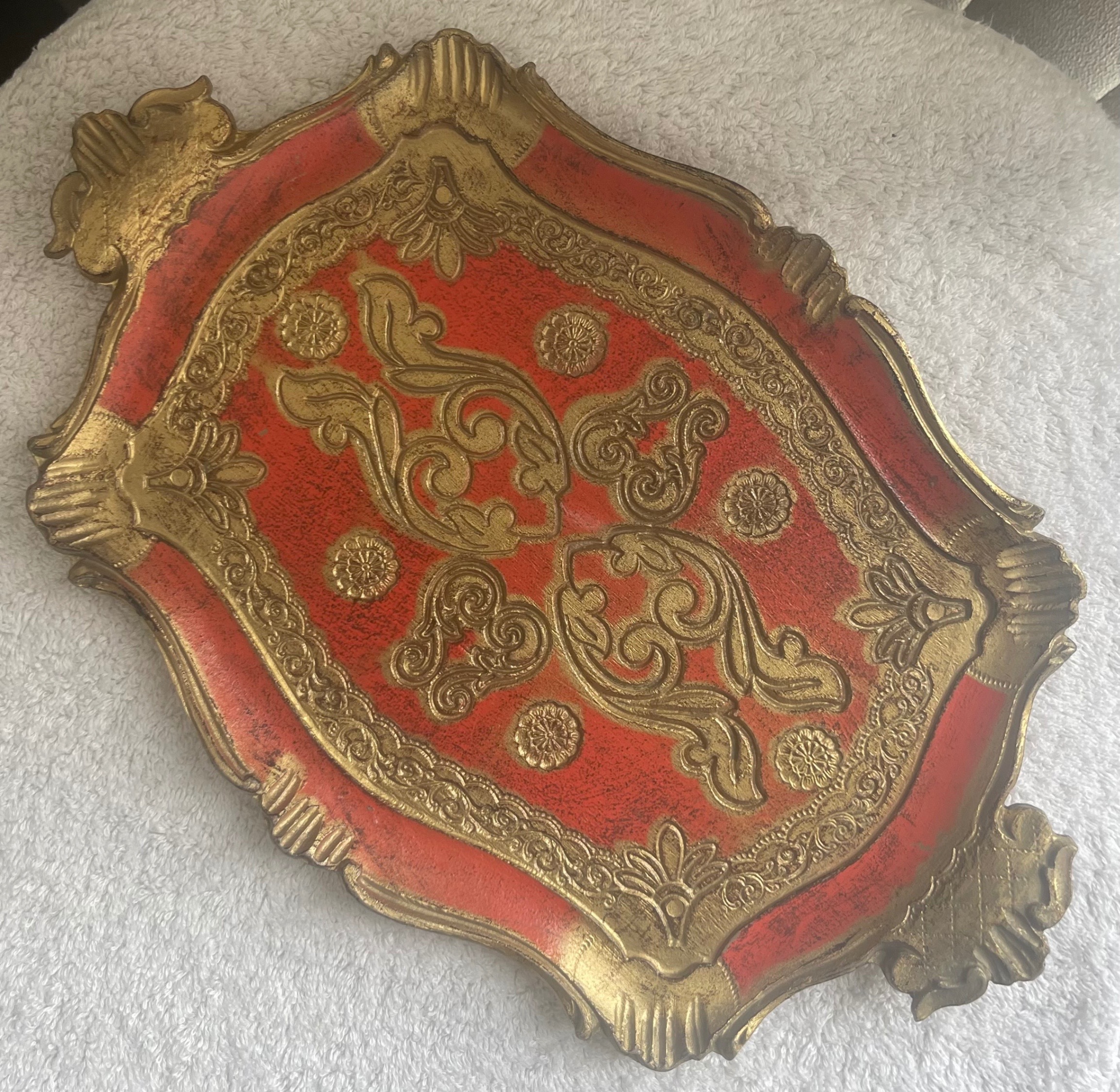 Vintage Italian Florentine Wood Vanity Tray (14") - photo 2