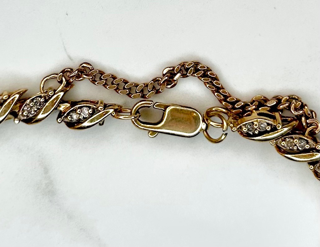 10K gold Bracelet W/ Diamonds - 11.8G - photo 2