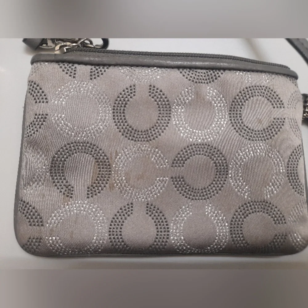 Coach Silver and Gray Signature C Wristlet - photo 3