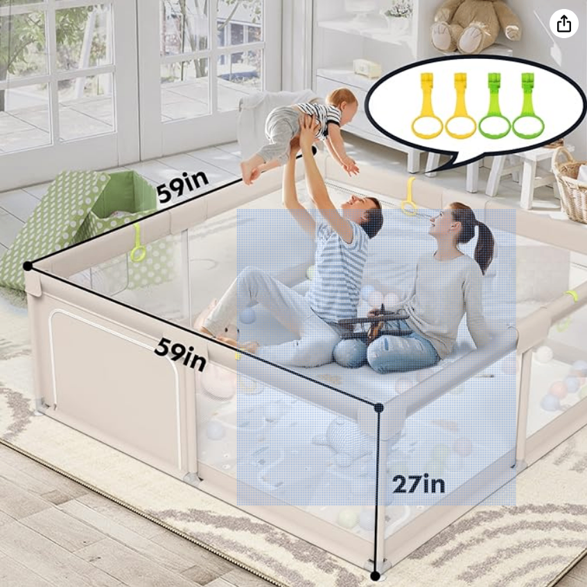ZEEBABA Playpen for Babies and Toddlers (59x59x27inch) - photo 2