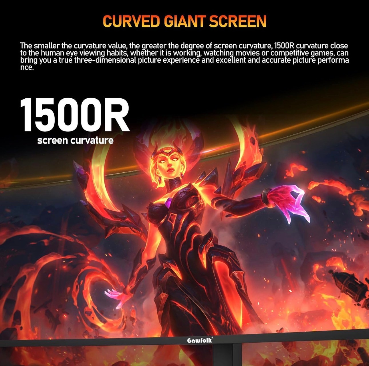 49" Ultra-Wide 1500R Gaming Monitor DQHD 1ms 165Hz FreeSync 120% - photo 5