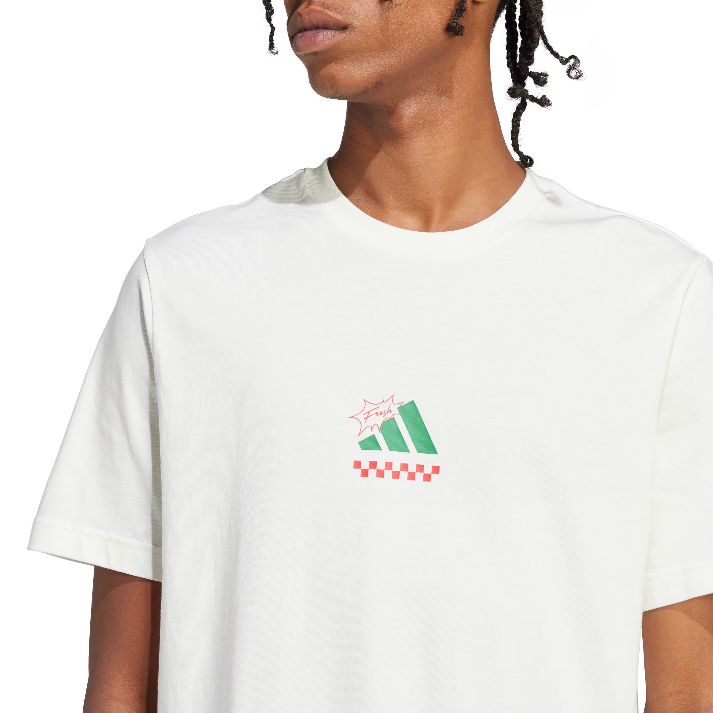NEW adidas Men's Off White Pizza Cotton T-Shirt Size L