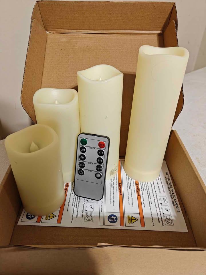 2 sets of battery powered candles