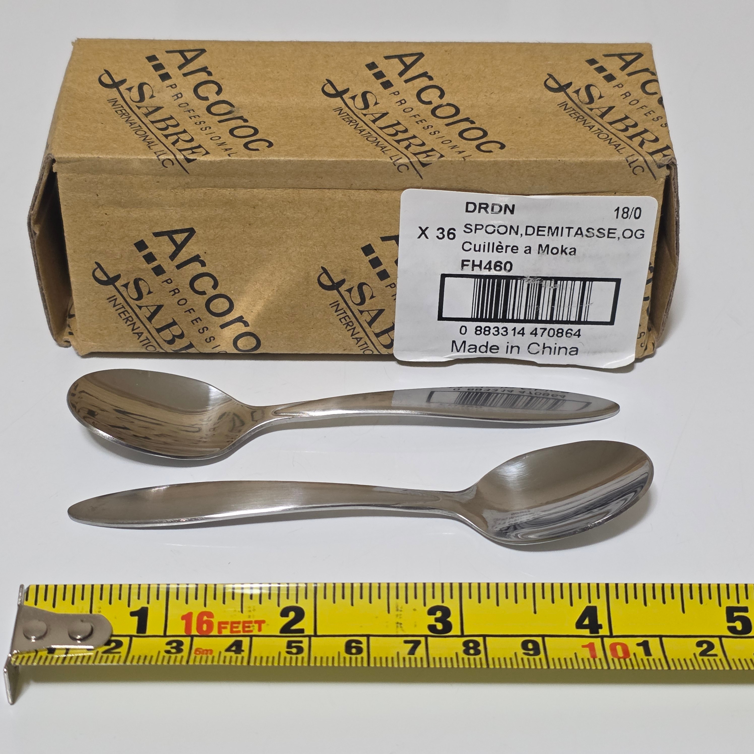 New Arcoroc Sabre Demitasse Spoons Stainless Steel