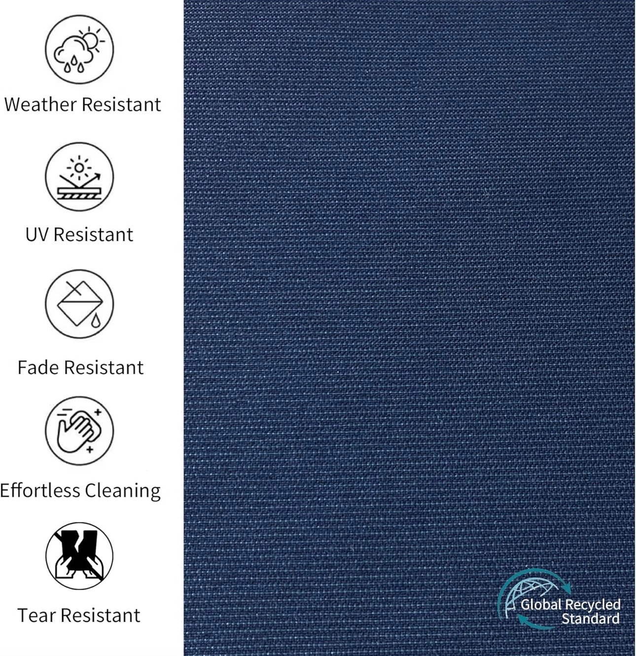Sealed: Set-of-2 Outdoor Seat Cushion CO-Water/UV Resist 24"x24" - photo 3