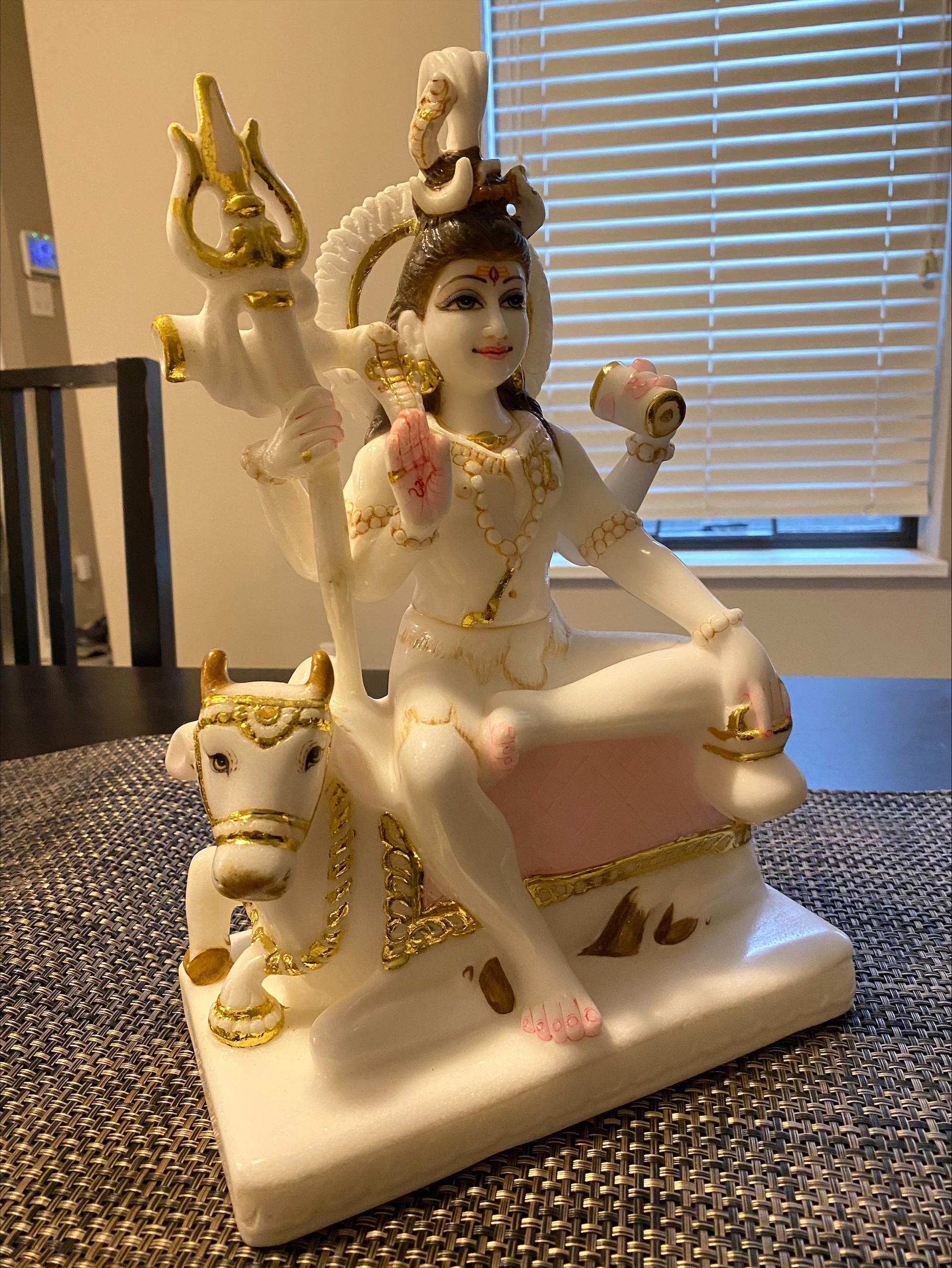 Lord Shiva White Marble Statue - photo 4