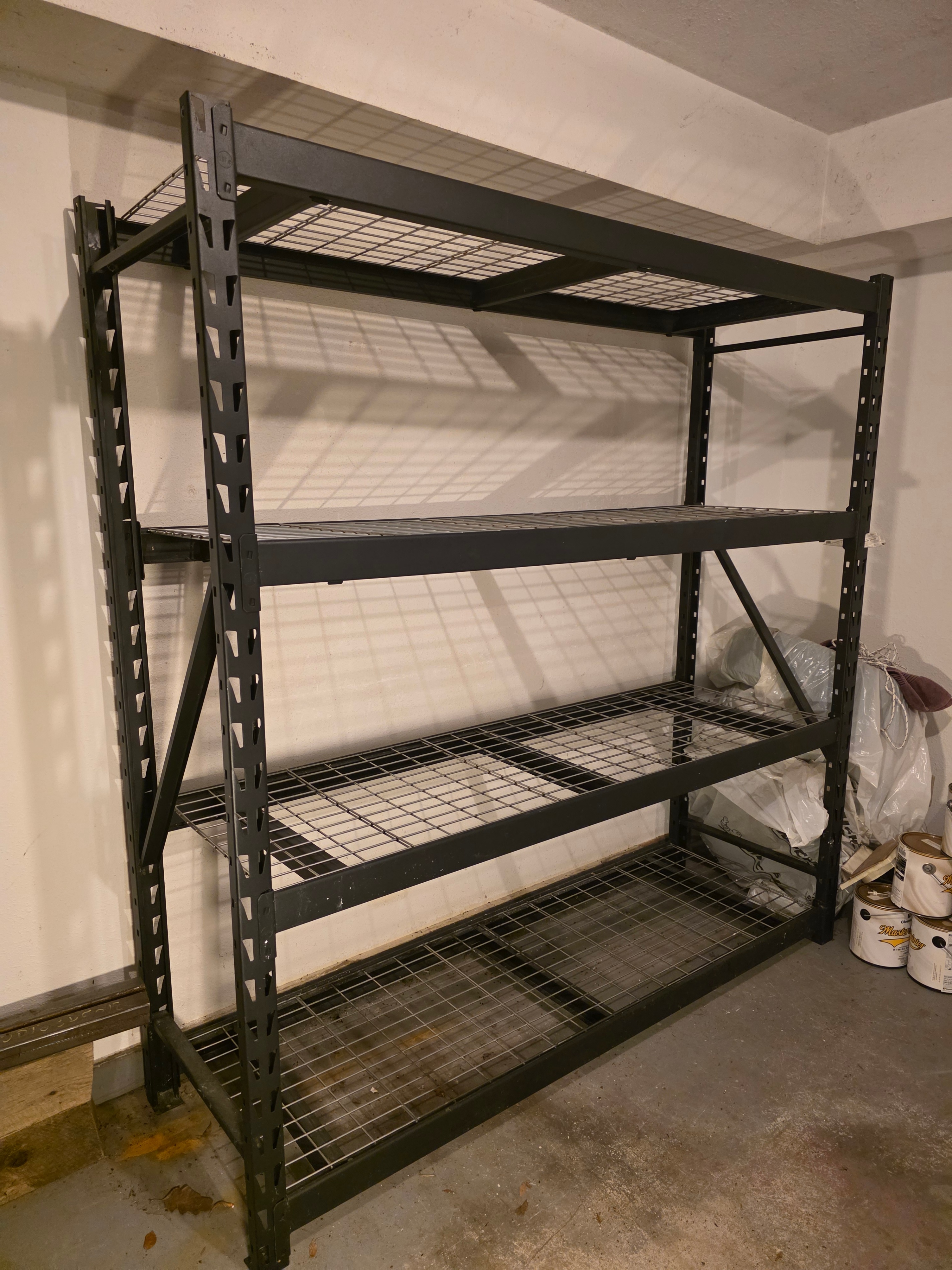 🛠️ Metal Industrial Shelving Unit – Hammer Granite Finish 🛠️