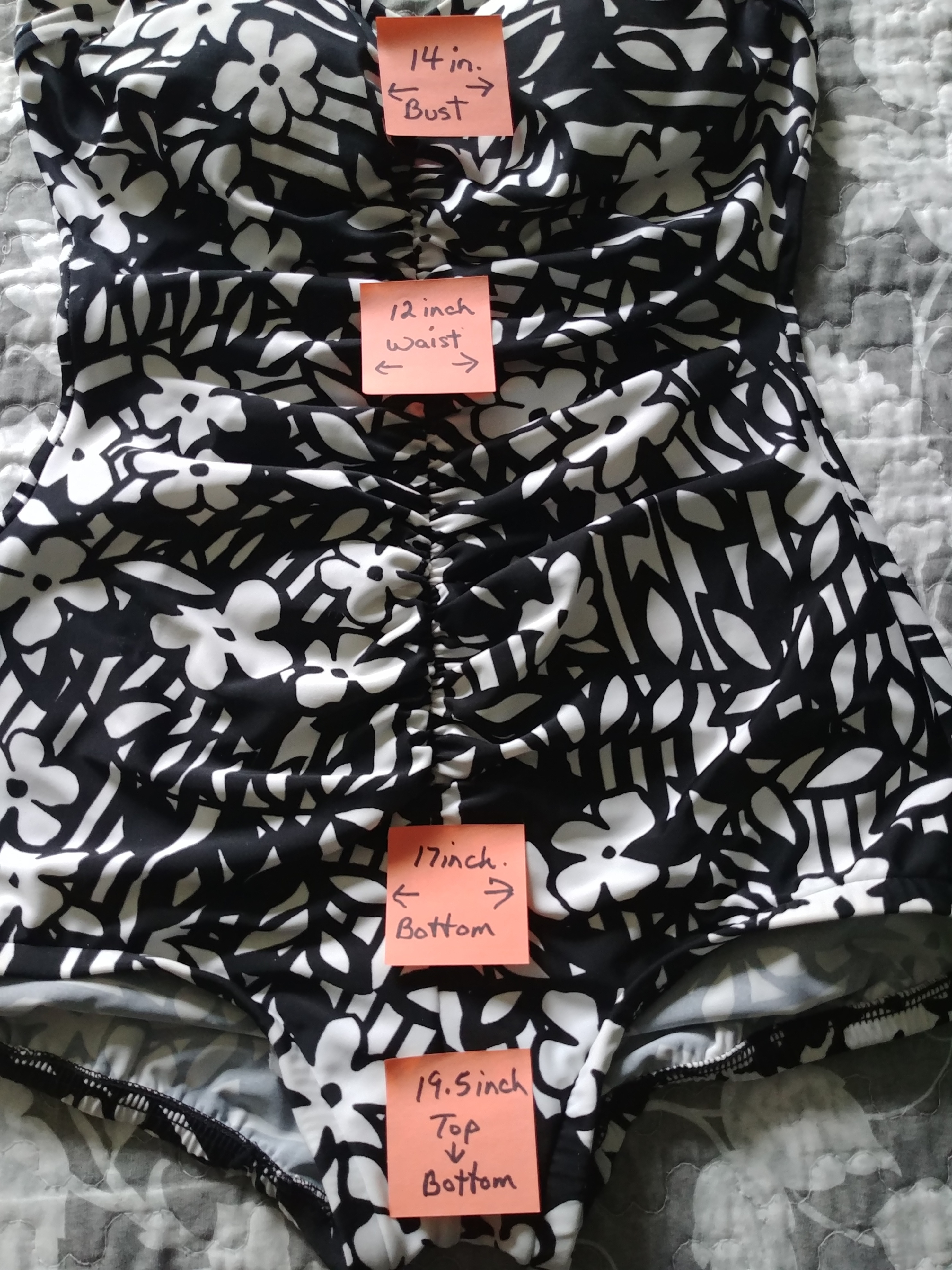 Black & White One Piece Bathing Suit, S-M, Like New - photo 2