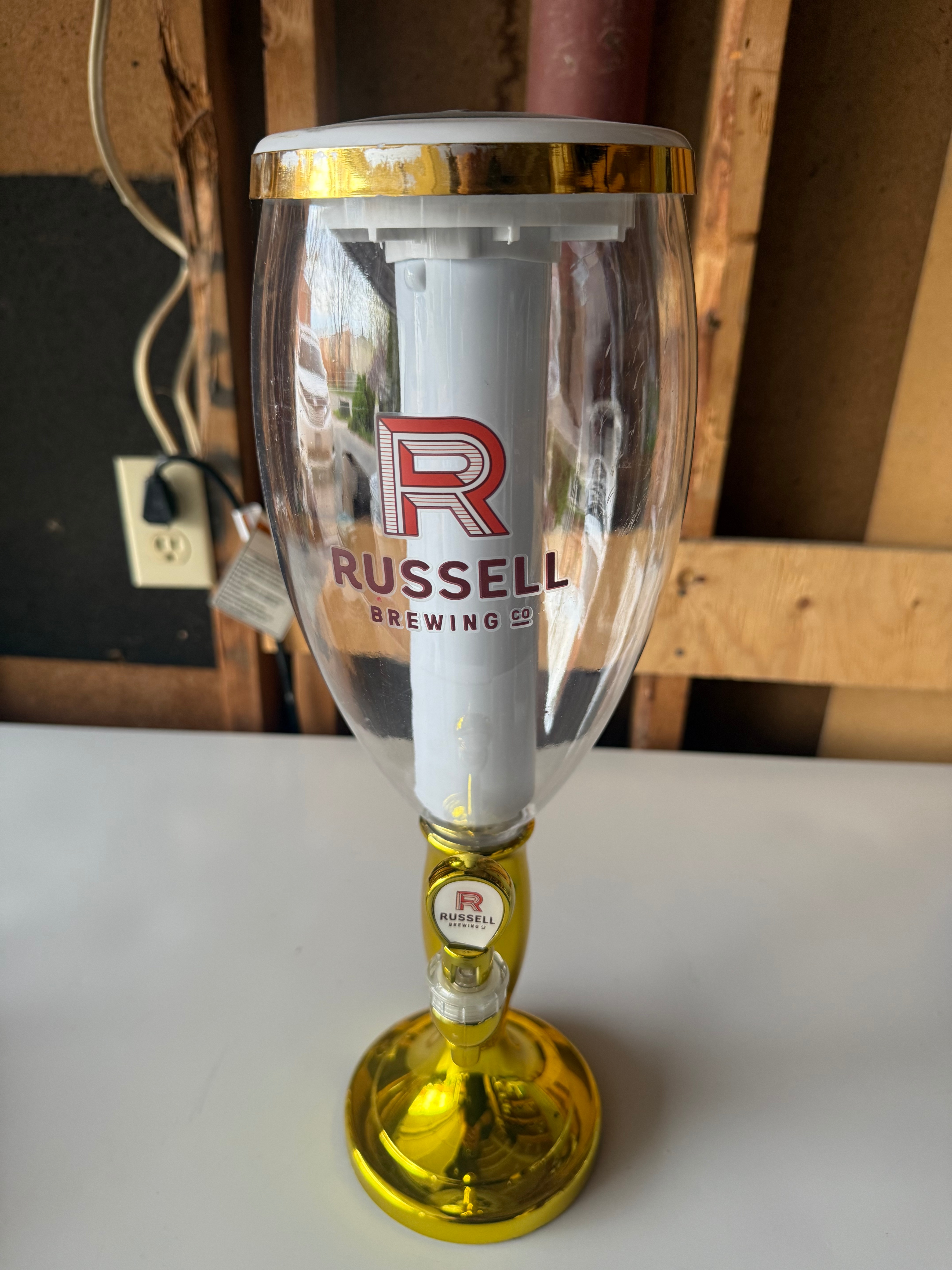 Russell Brewing Beer Tower Dispenser with Ice Tube & LED Light