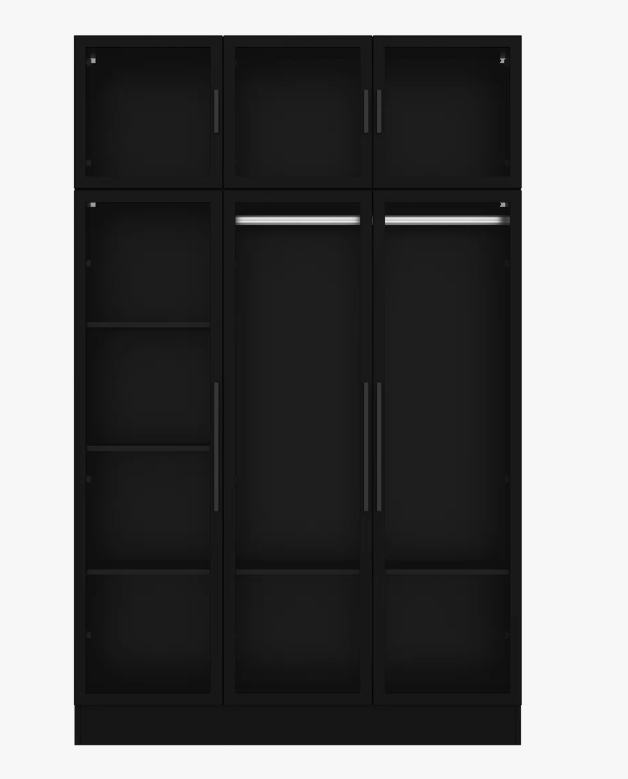 Black Wardrobe with Glass Doors and LED Lighting - New in box - photo 5