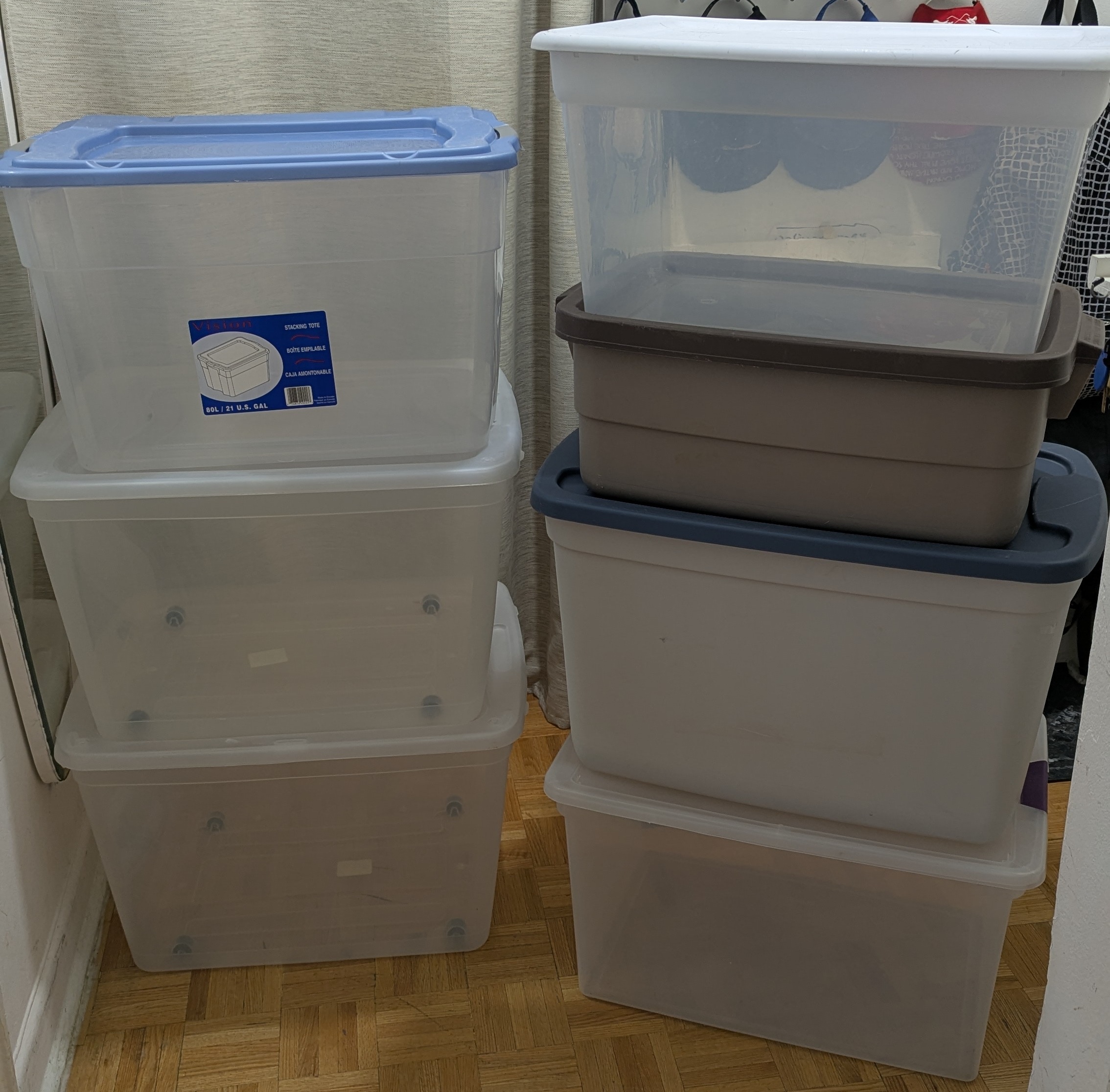 BIG HUGE Plastic Storage Box Bins Totes Containers WITH LID