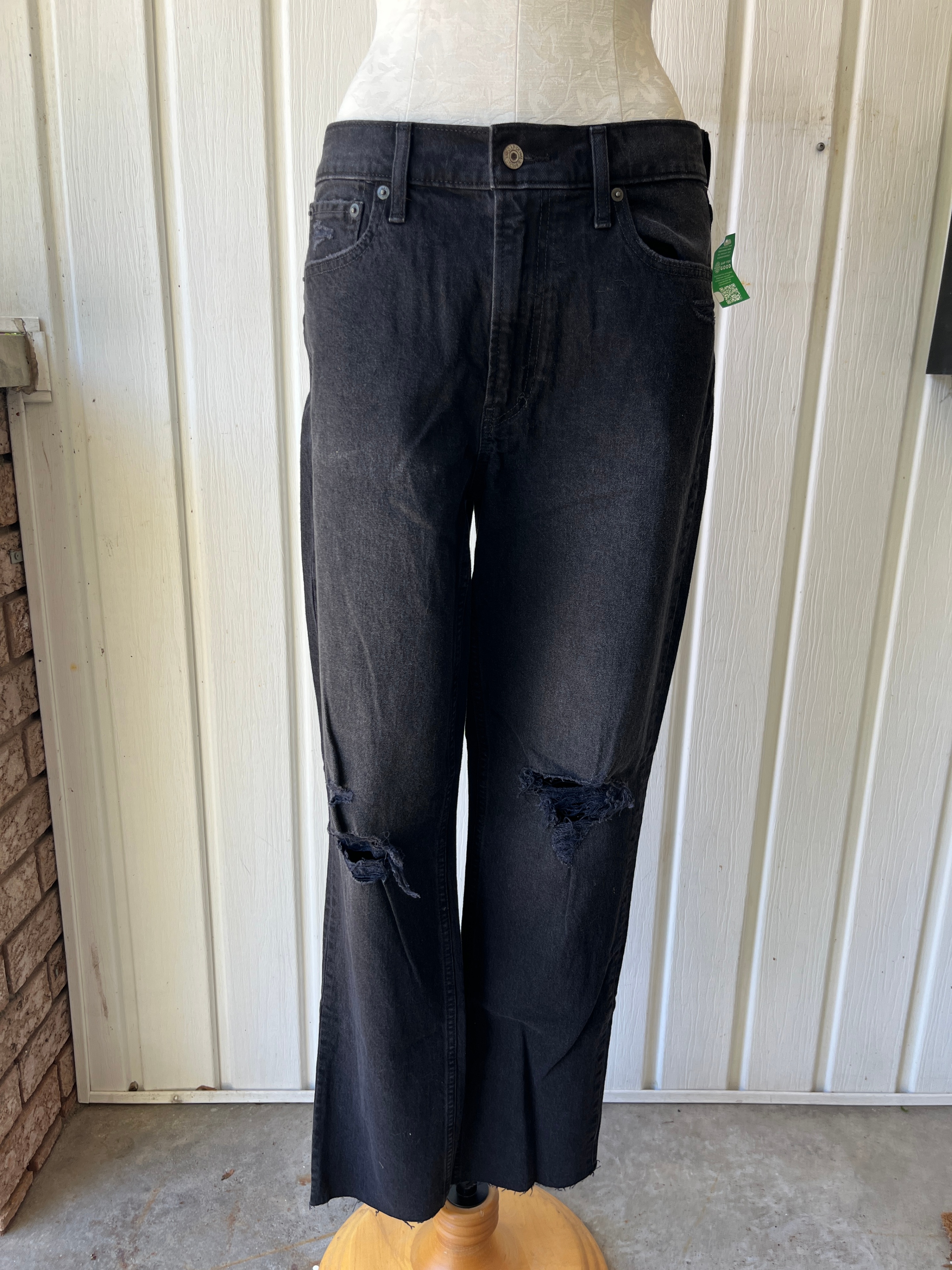 GAP Cheeky Straight High Rise Jeans - Black - Size 30/10 Tall