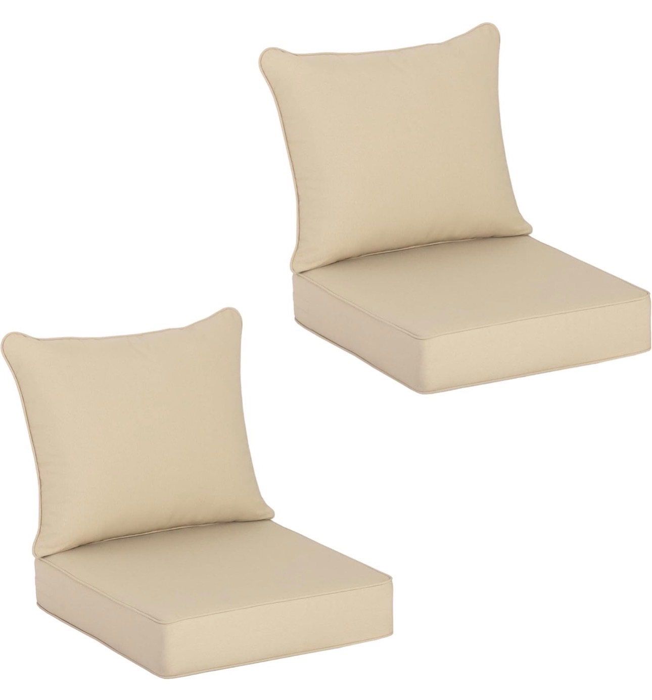 Sealed: Set-of-2 Outdoor Seat Cushion CO-Water/UV Resist 24"x24"